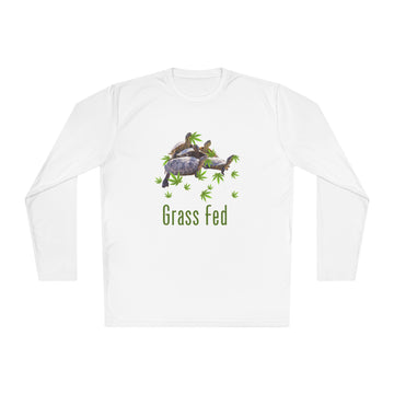 Turtle Grass Fed -Unisex Lightweight Long Sleeve Tee - Grass Fed Turtle Shirt, Funny T-Shirt, Nature Lover Gift, Eco-Friendly Apparel, Cute Animal Top