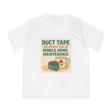 Duct Tape Mobile Home Maintenance Tee, Funny Women’s V-Neck T-Shirt, Gifts for Handyman, Home Repair Humor Shirt, DIY Lover's Apparel