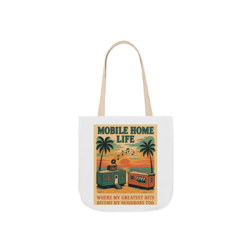 Mobile Home Life Canvas Tote Bag, Beach Chic Bag, Eco-Friendly Shopper, Summer Adventure Tote, Musical Vibes Bag, Gift for Travelers