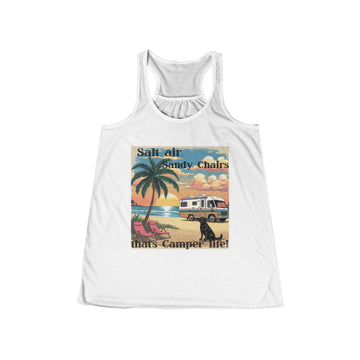 Salt air Sandy Chairs that's camper life! Women's Flowy Racerback Tank