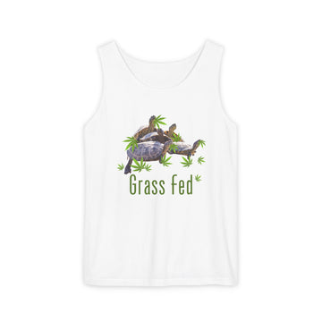 Turtle-Grass Fed Tank Top - Eco-Friendly Unisex Apparel, Summer Shirt, Casual Wear, Gift for Foodies, Outdoor Activity Top