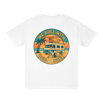 Dog Lover's Unisex Classic Tee | Retro Camper, Pet Owner Gift, Summer Vibes T-Shirt, Animal Lover Apparel, Vacation Wear
