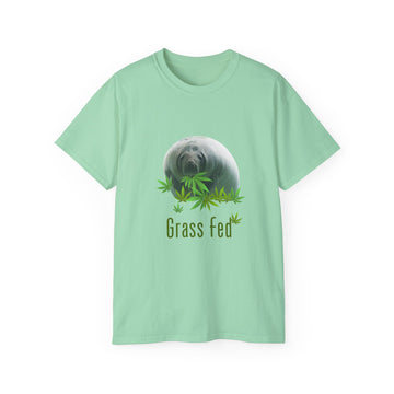 Grass Fed ManateeTee - Unisex Ultra Cotton T-Shirt, Funny Animal Lover Gift, Cannabis Theme, Nature Lover Apparel, Eco-Friendly Clothing