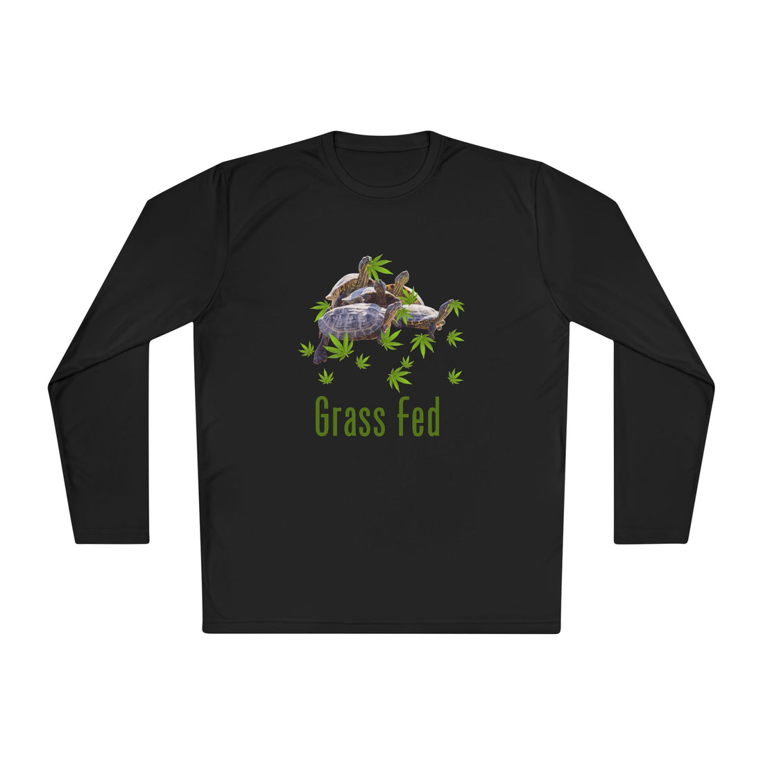 Turtle Grass Fed -Unisex Lightweight Long Sleeve Tee - Grass Fed Turtle Shirt, Funny T-Shirt, Nature Lover Gift, Eco-Friendly Apparel, Cute Animal Top