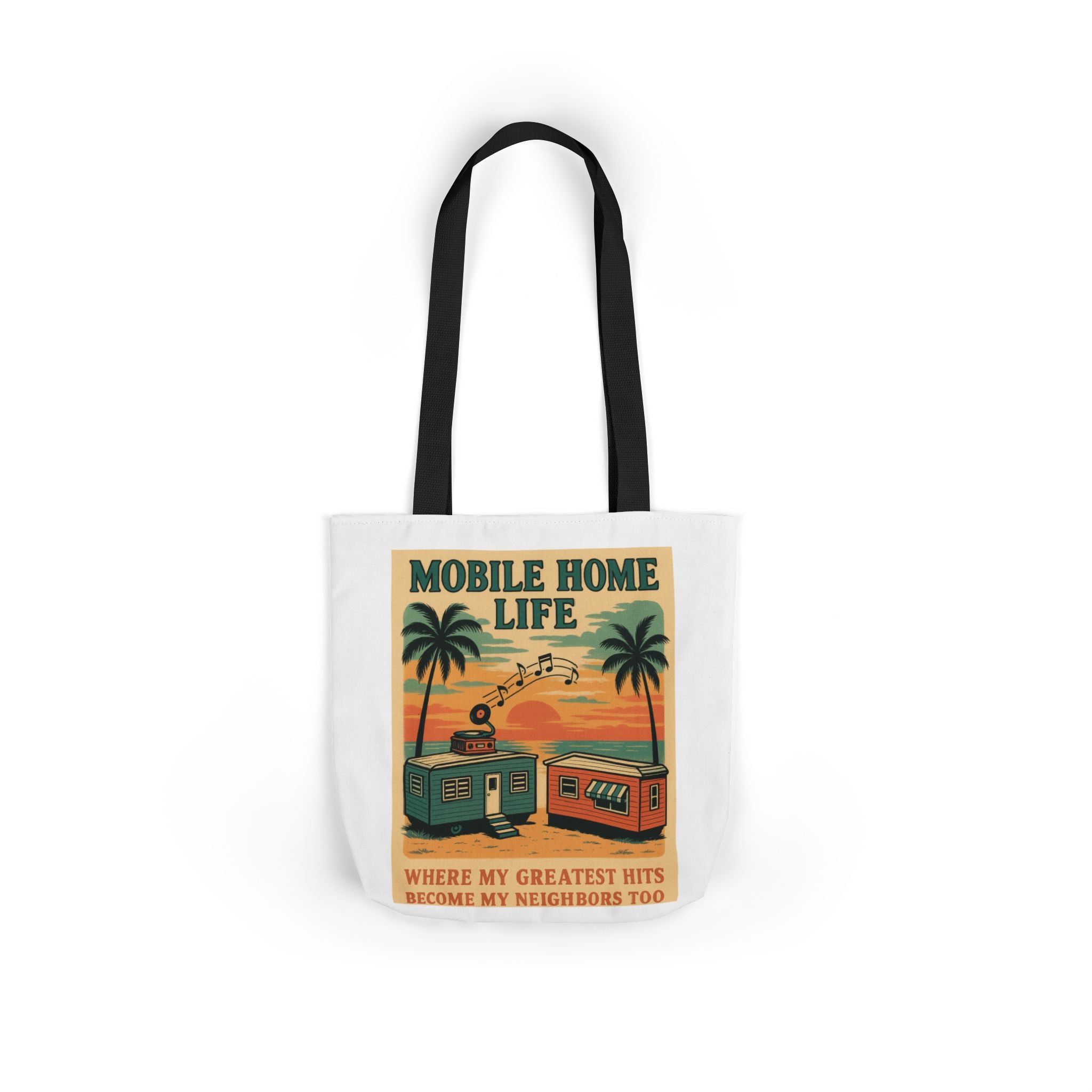 Mobile Home Life Canvas Tote Bag, Beach Chic Bag, Eco-Friendly Shopper, Summer Adventure Tote, Musical Vibes Bag, Gift for Travelers