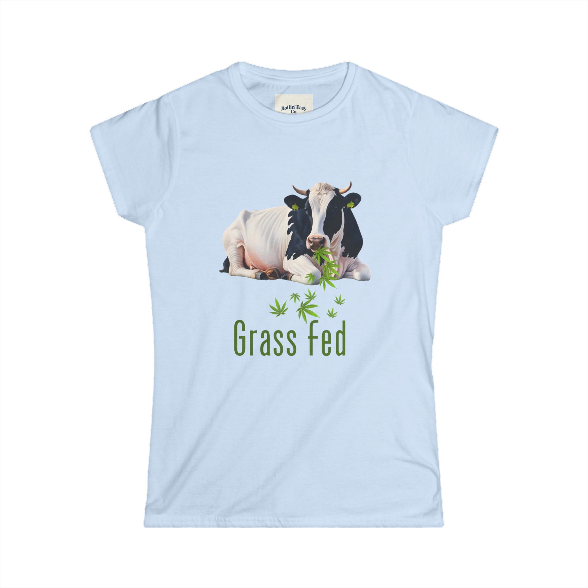 Grass Fed Cow Women's Tee, Farmhouse Chic Shirt, Animal Lover Gift, Casual Wear, Eco-friendly Clothing