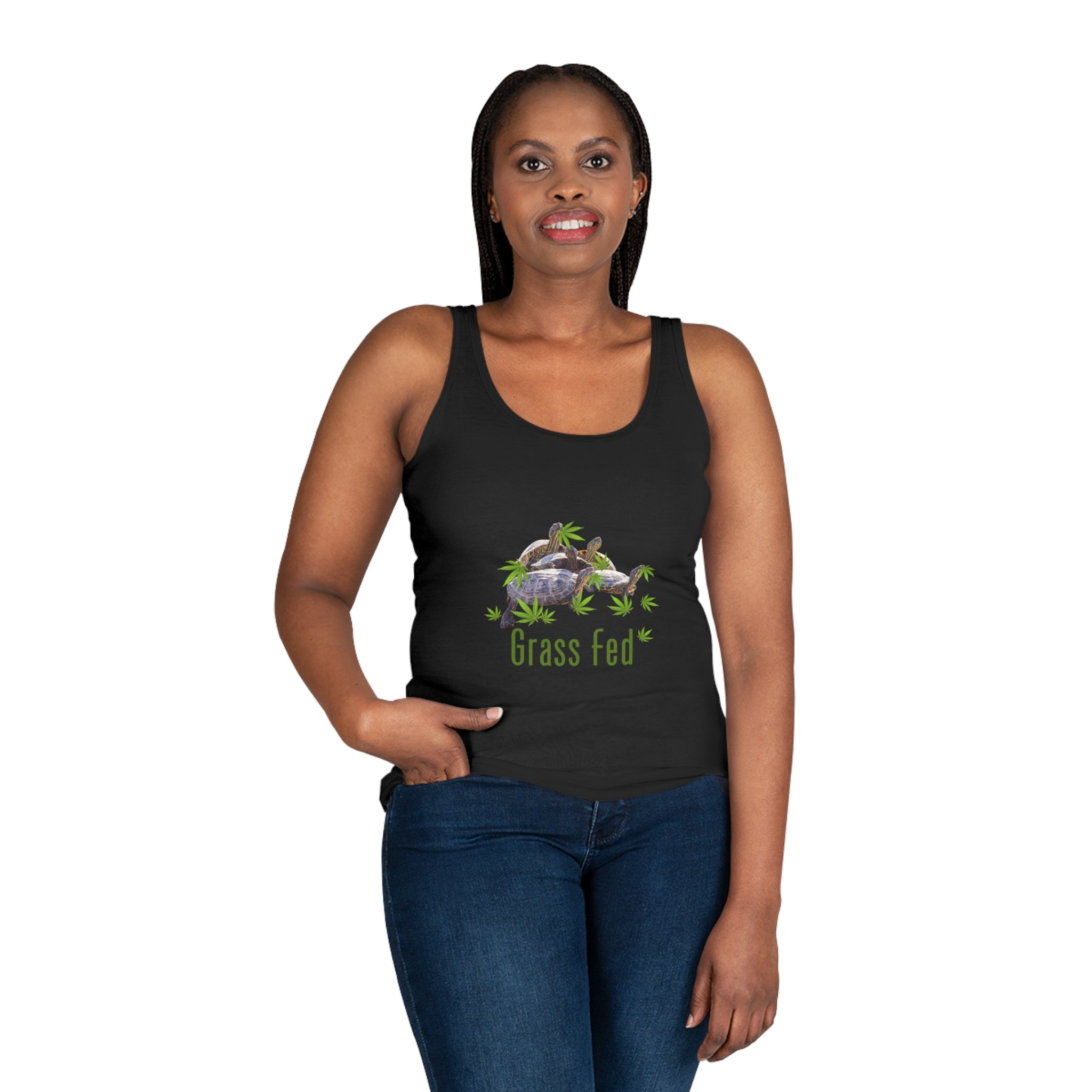 Turtle Grass Fed Women's Tank Top | Eco-Friendly Apparel, Casual Wear, Gift for Nature Lovers, Summer Essentials, Farm-Inspired Fashion