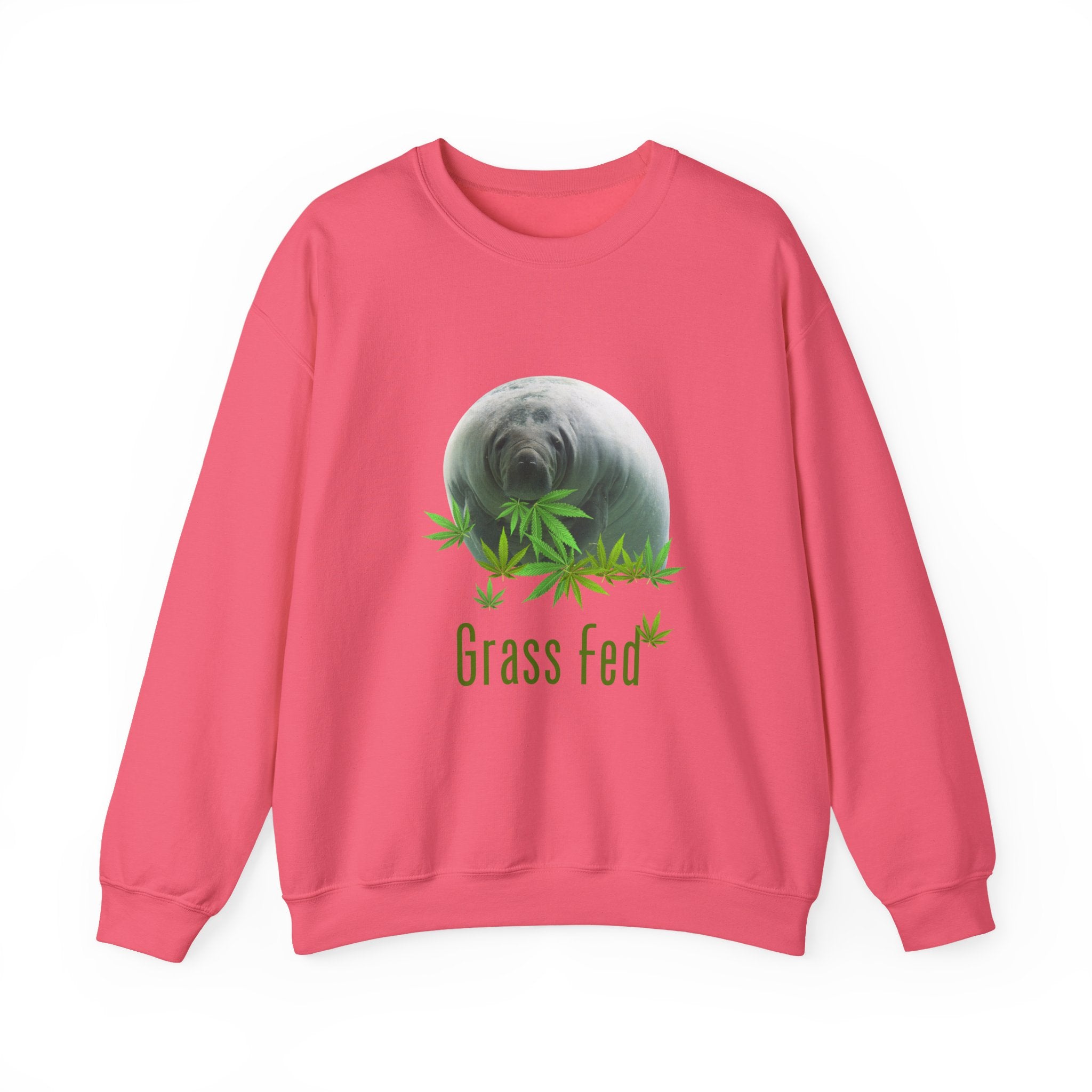 Grass Fed Manatee Crewneck Sweatshirt, Unisex Sweatshirt, Cozy Fall Apparel, Nature Lover Gift, Casual Streetwear, Eco-Friendly Fashion