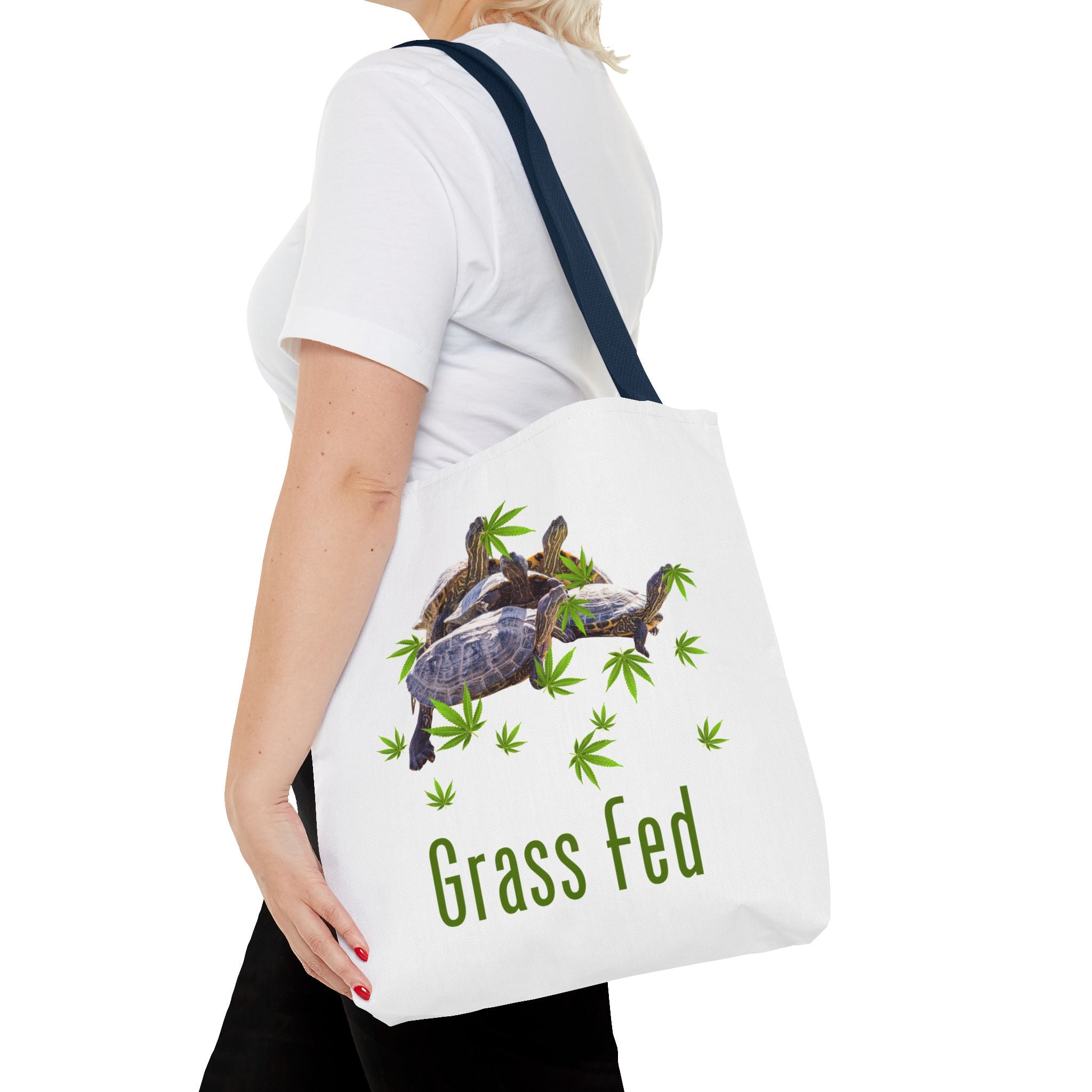 Eco-Friendly Turtle Tote Bag, Grass Fed Design, Reusable Shopping Bag, Animal Lover Gift, Beach Tote, Sustainable Fashion