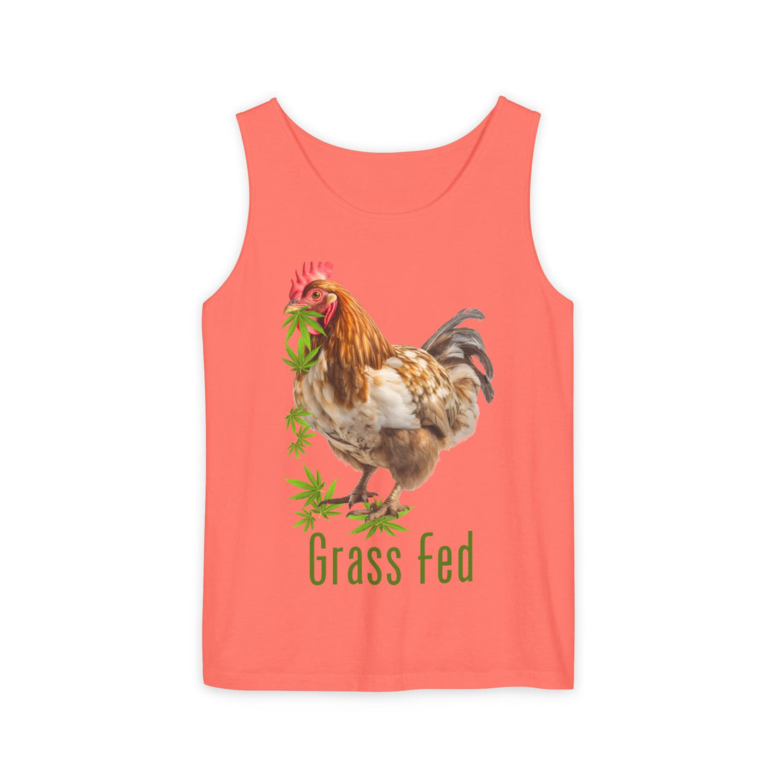 Grass Fed Chicken Tank Top, Unisex Graphic Tee, Casual Summer Apparel, Farm Fresh Gift, Eco-Friendly Fashion