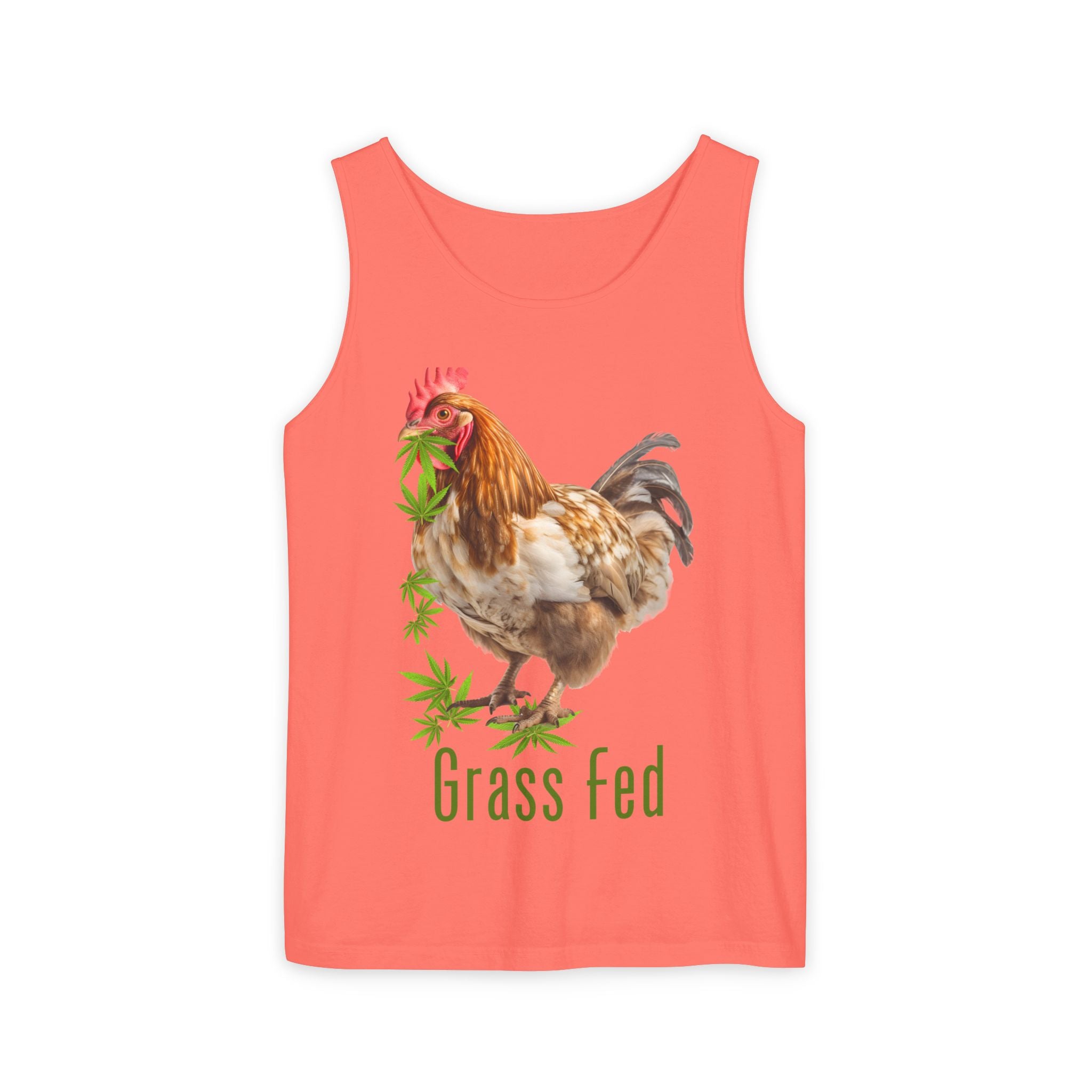 Grass Fed Chicken Tank Top, Unisex Graphic Tee, Casual Summer Apparel, Farm Fresh Gift, Eco-Friendly Fashion
