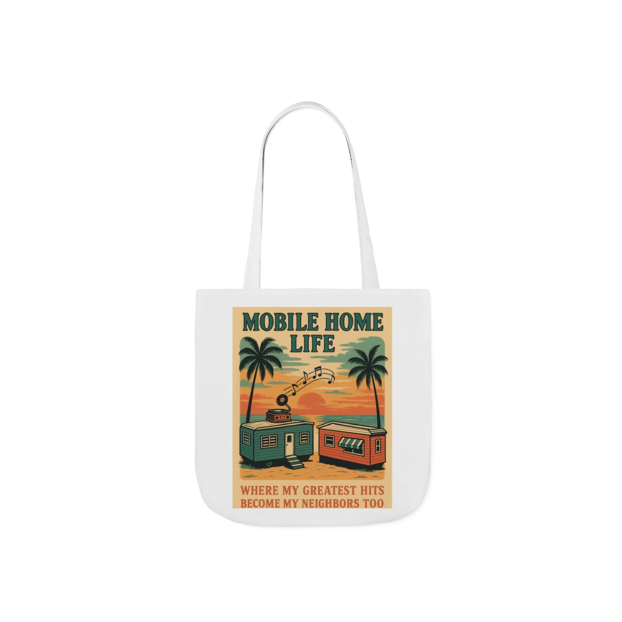 Mobile Home Life Canvas Tote Bag, Beach Chic Bag, Eco-Friendly Shopper, Summer Adventure Tote, Musical Vibes Bag, Gift for Travelers