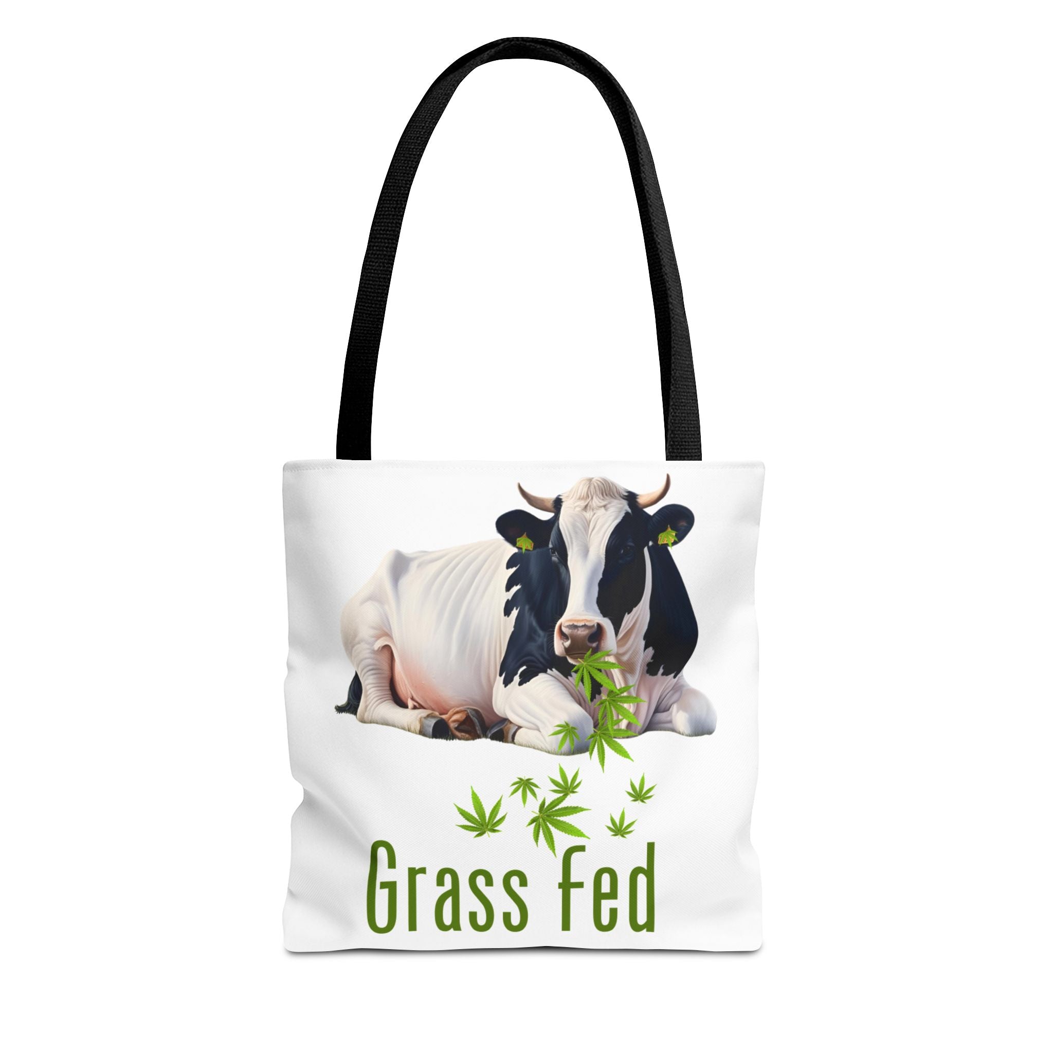Grass Fed Cow Tote Bag, Eco-Friendly Shopping Bag, Farmhouse Style, Vegan Gift, Reusable Grocery Bag