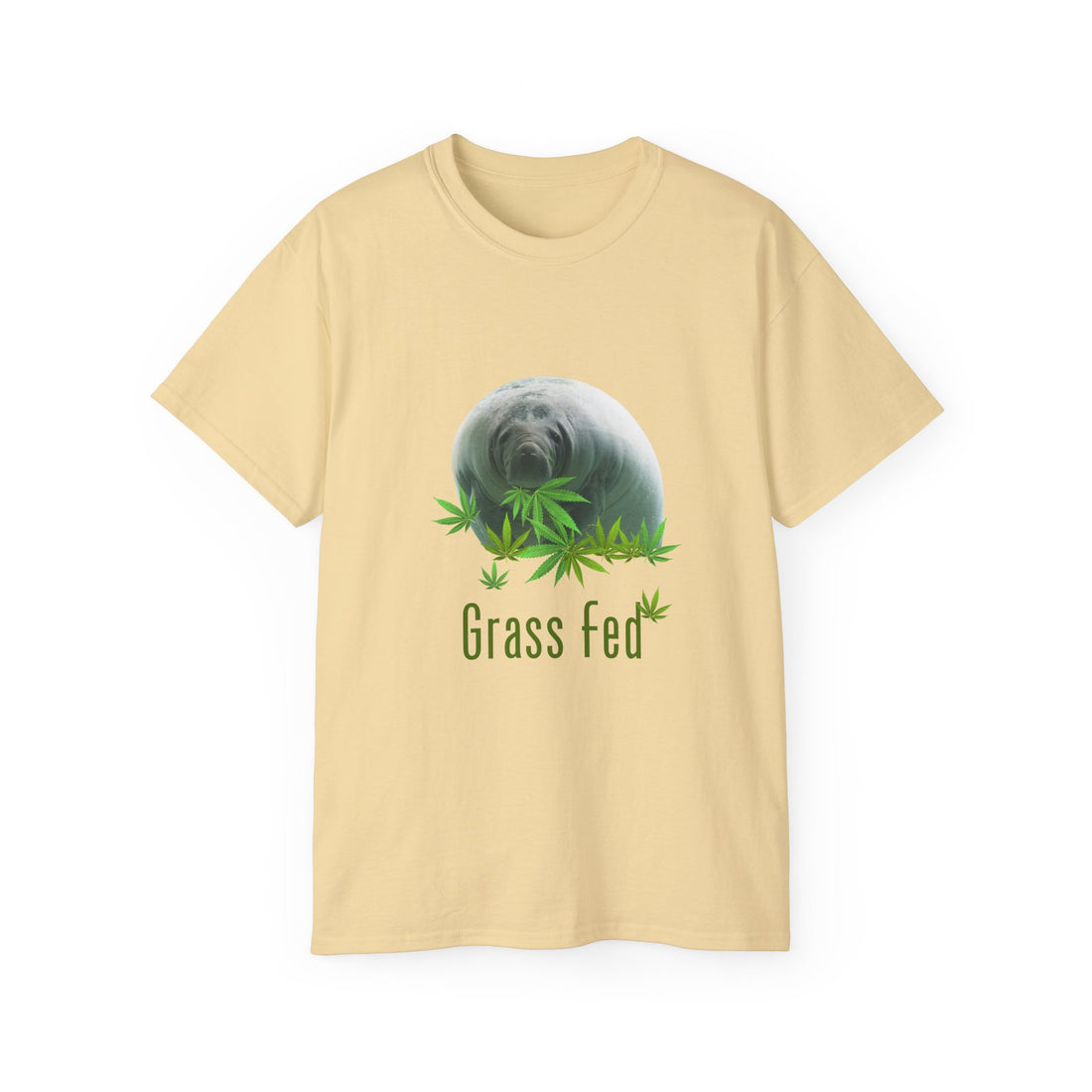 Grass Fed ManateeTee - Unisex Ultra Cotton T-Shirt, Funny Animal Lover Gift, Cannabis Theme, Nature Lover Apparel, Eco-Friendly Clothing