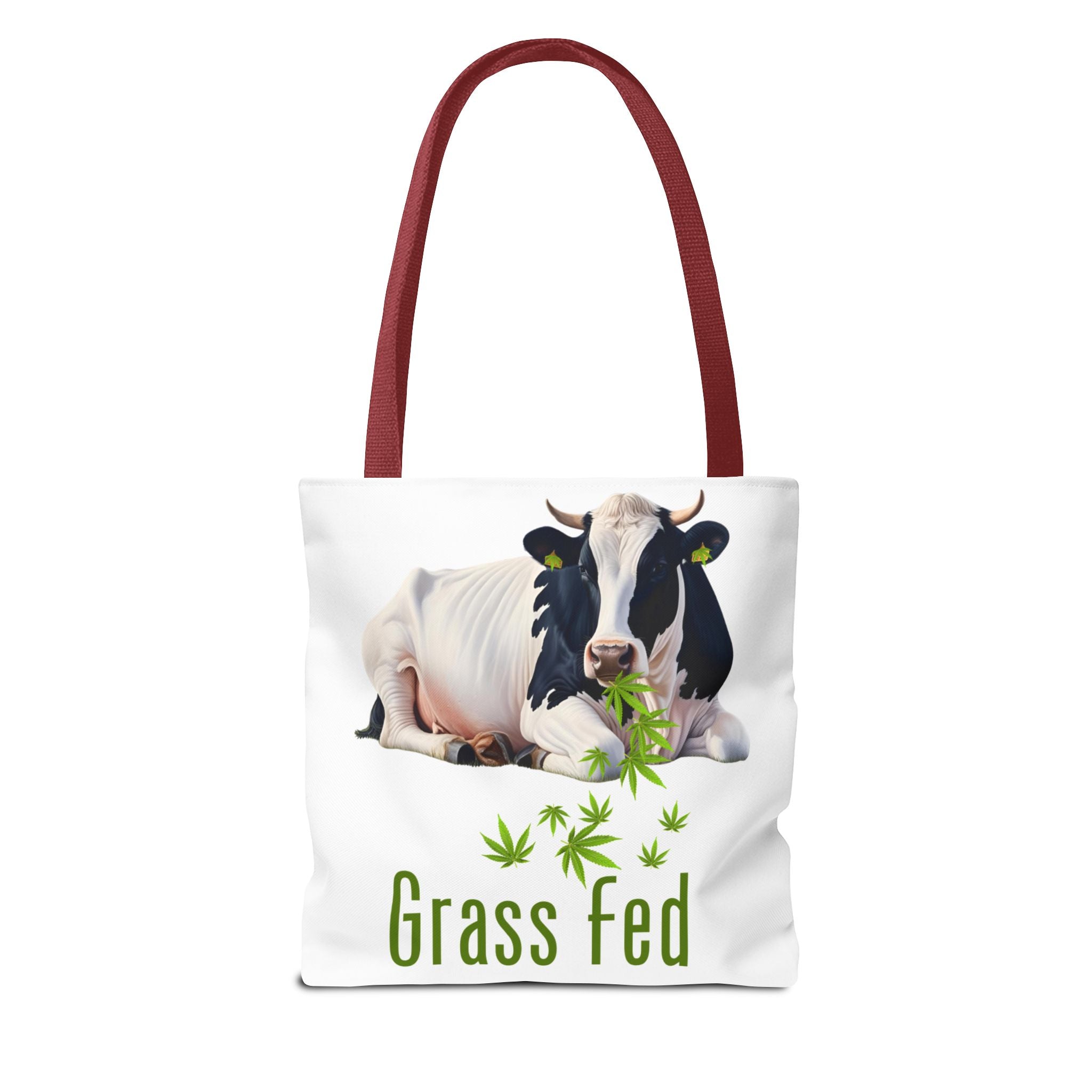 Grass Fed Cow Tote Bag, Eco-Friendly Shopping Bag, Farmhouse Style, Vegan Gift, Reusable Grocery Bag