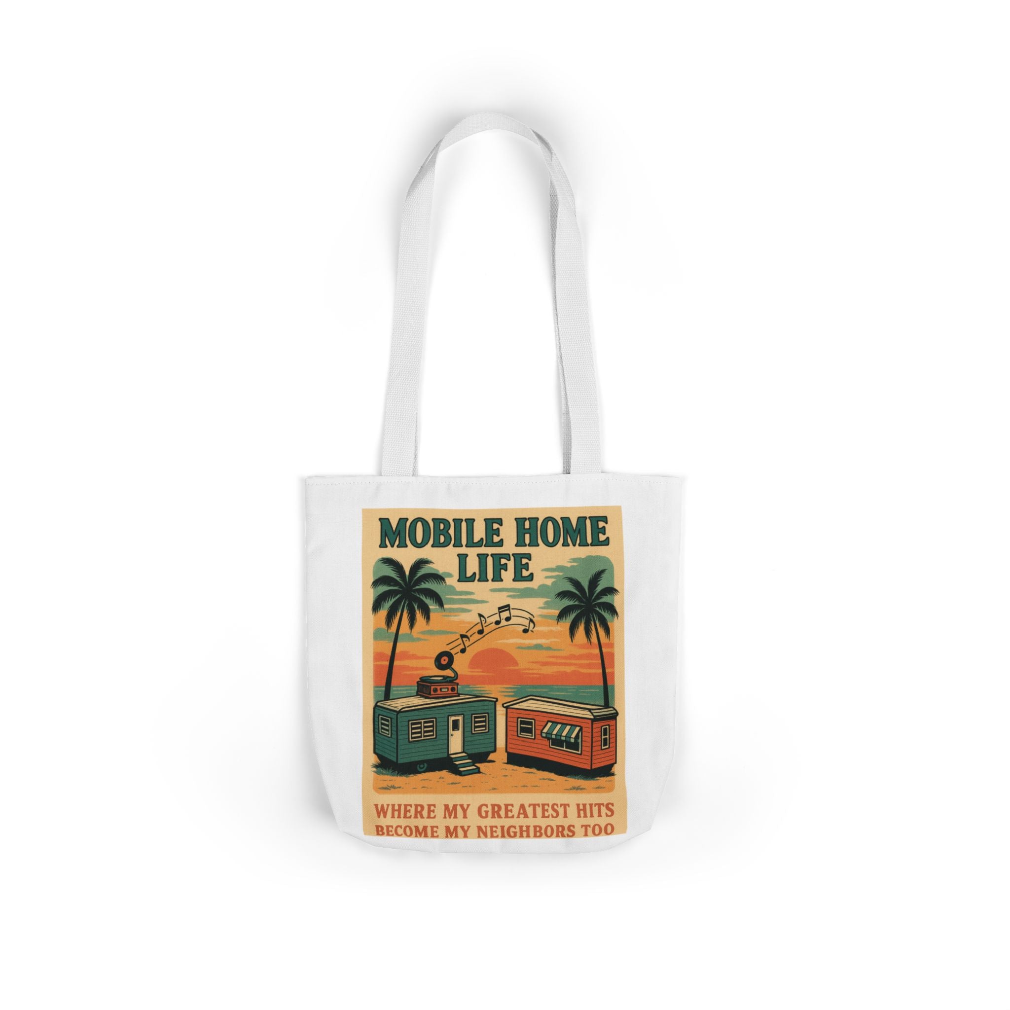 Mobile Home Life Canvas Tote Bag, Beach Chic Bag, Eco-Friendly Shopper, Summer Adventure Tote, Musical Vibes Bag, Gift for Travelers