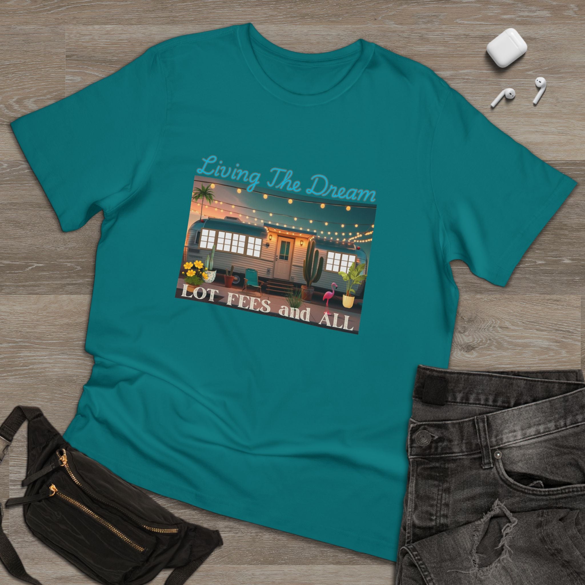 Living the Dream Unisex Deluxe T-shirt, Perfect for Adventure Lovers, Casual Wear, Gifts for Travelers, Summer Vibes, Inspirational Apparel