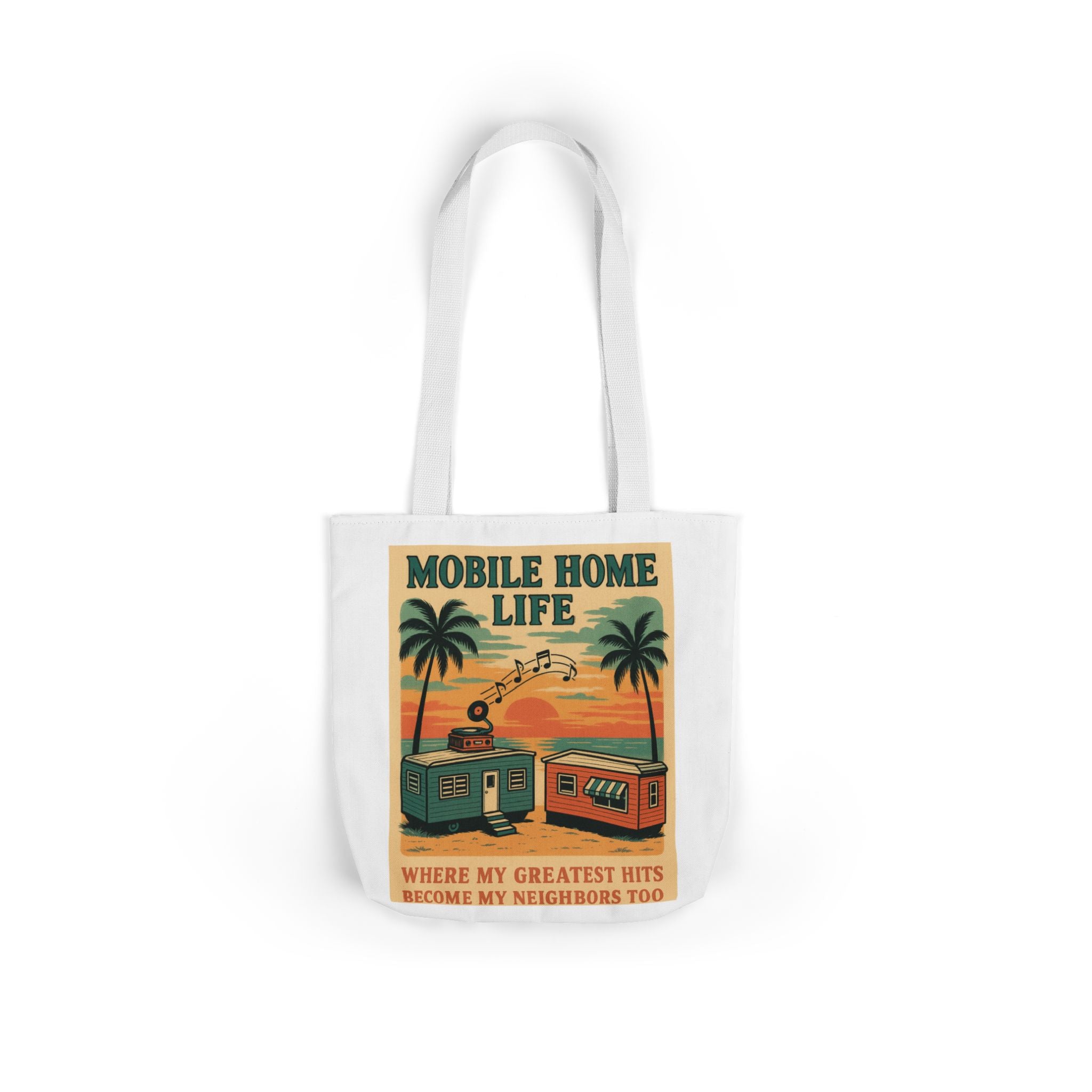 Mobile Home Life Canvas Tote Bag, Beach Chic Bag, Eco-Friendly Shopper, Summer Adventure Tote, Musical Vibes Bag, Gift for Travelers