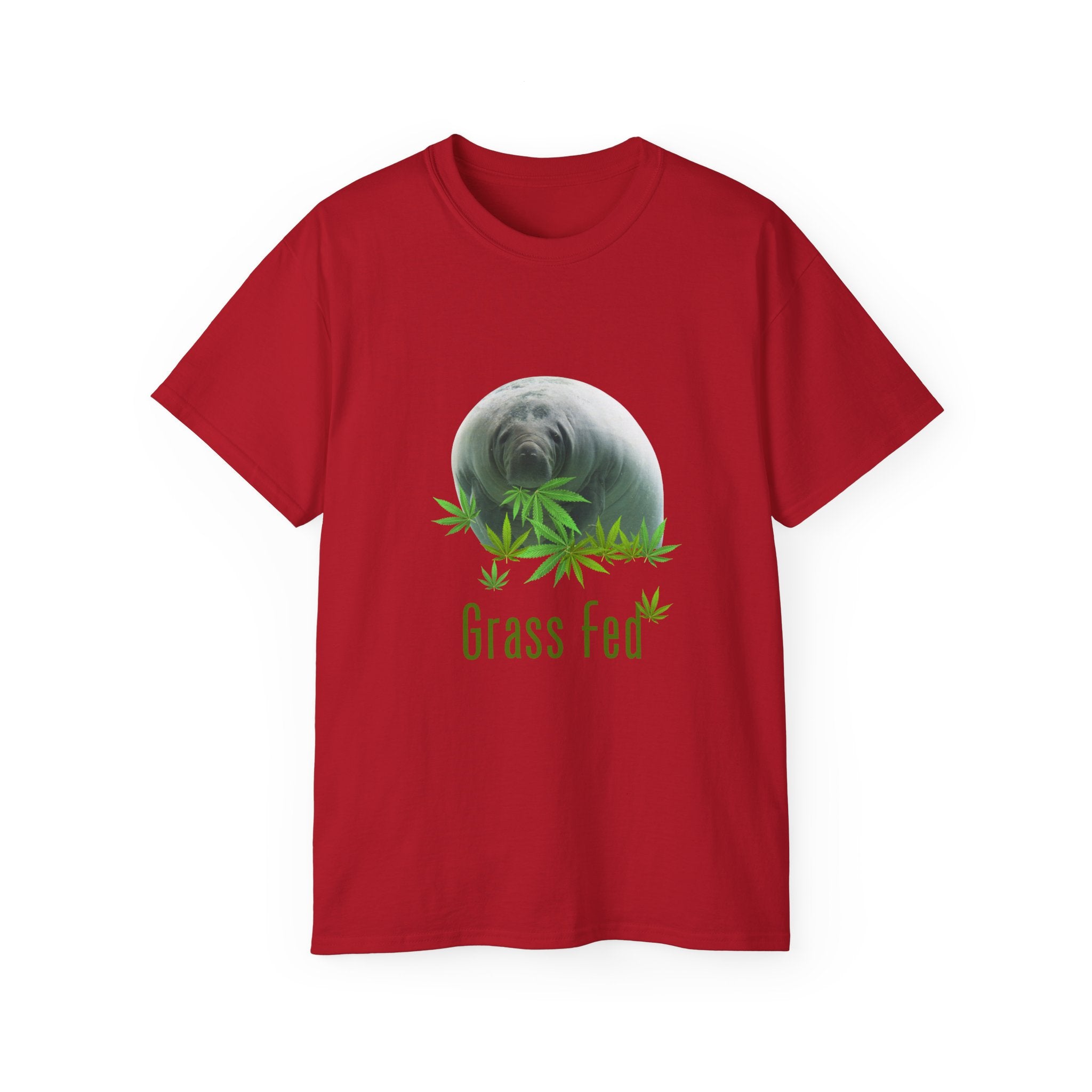 Grass Fed ManateeTee - Unisex Ultra Cotton T-Shirt, Funny Animal Lover Gift, Cannabis Theme, Nature Lover Apparel, Eco-Friendly Clothing