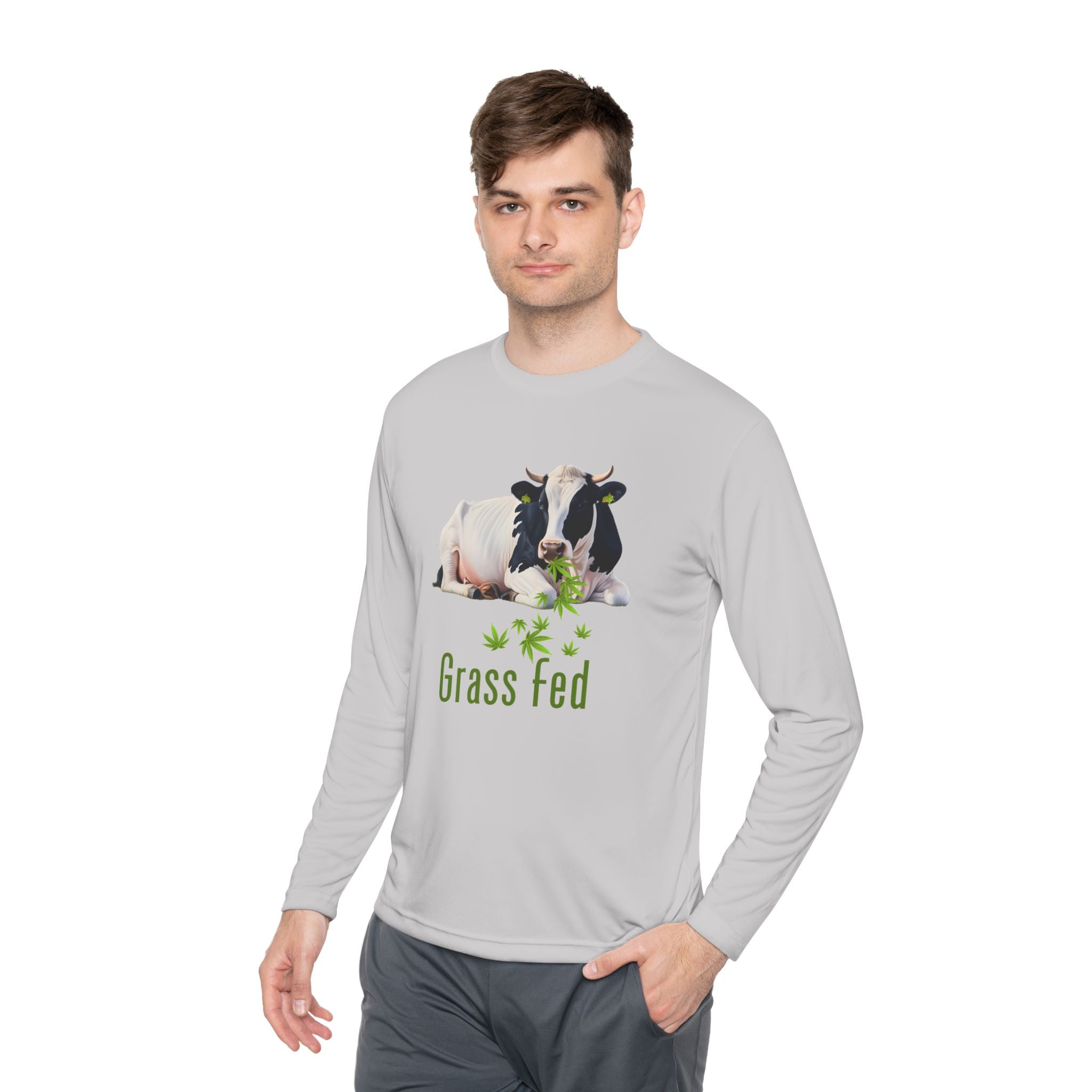Grass Fed Cow Unisex Long Sleeve Tee, Farm T-Shirt, Animal Lover Gift, Eco-Friendly Apparel, Cute Cow Shirt, Casual Comfortable Wear