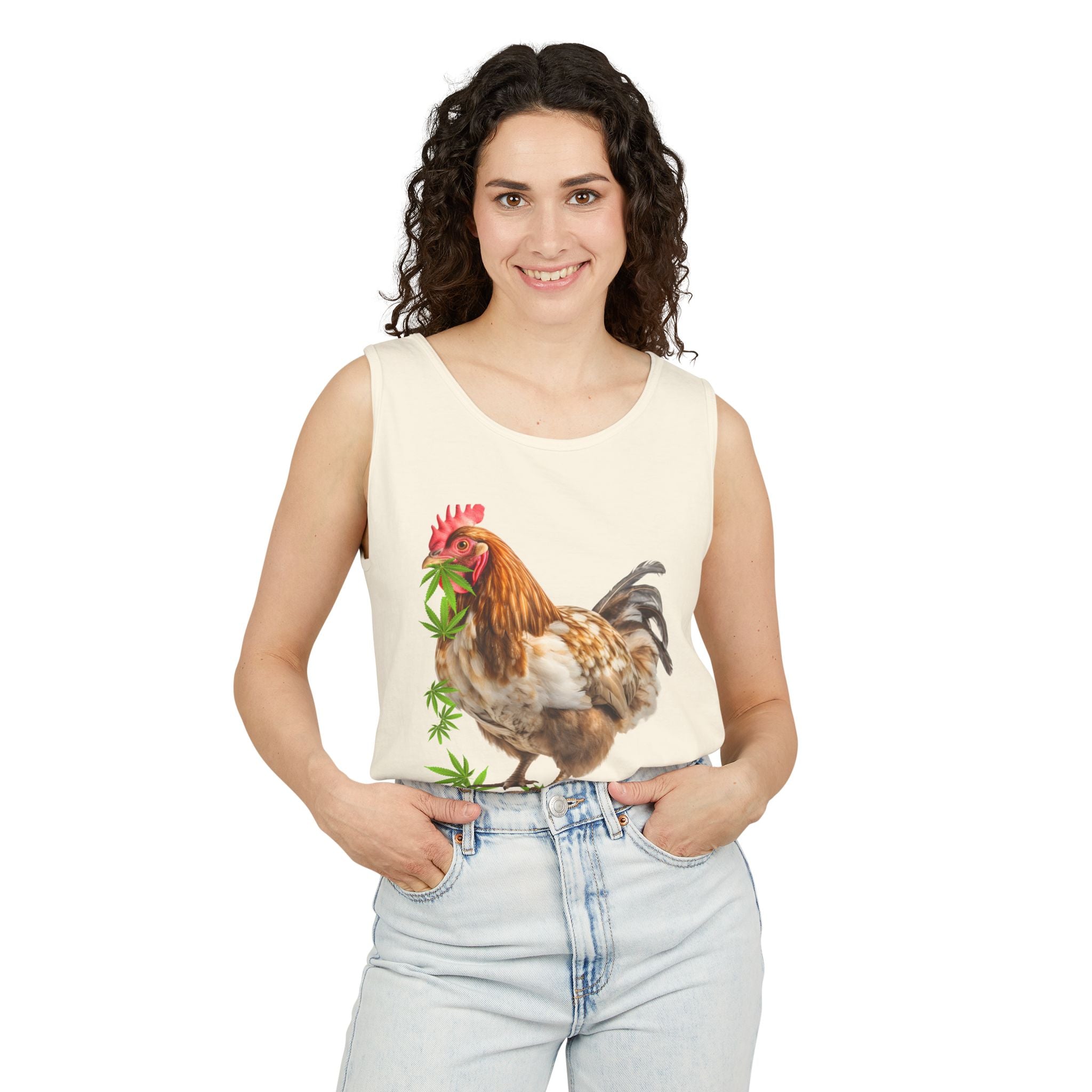 Grass Fed Chicken Tank Top, Unisex Graphic Tee, Casual Summer Apparel, Farm Fresh Gift, Eco-Friendly Fashion