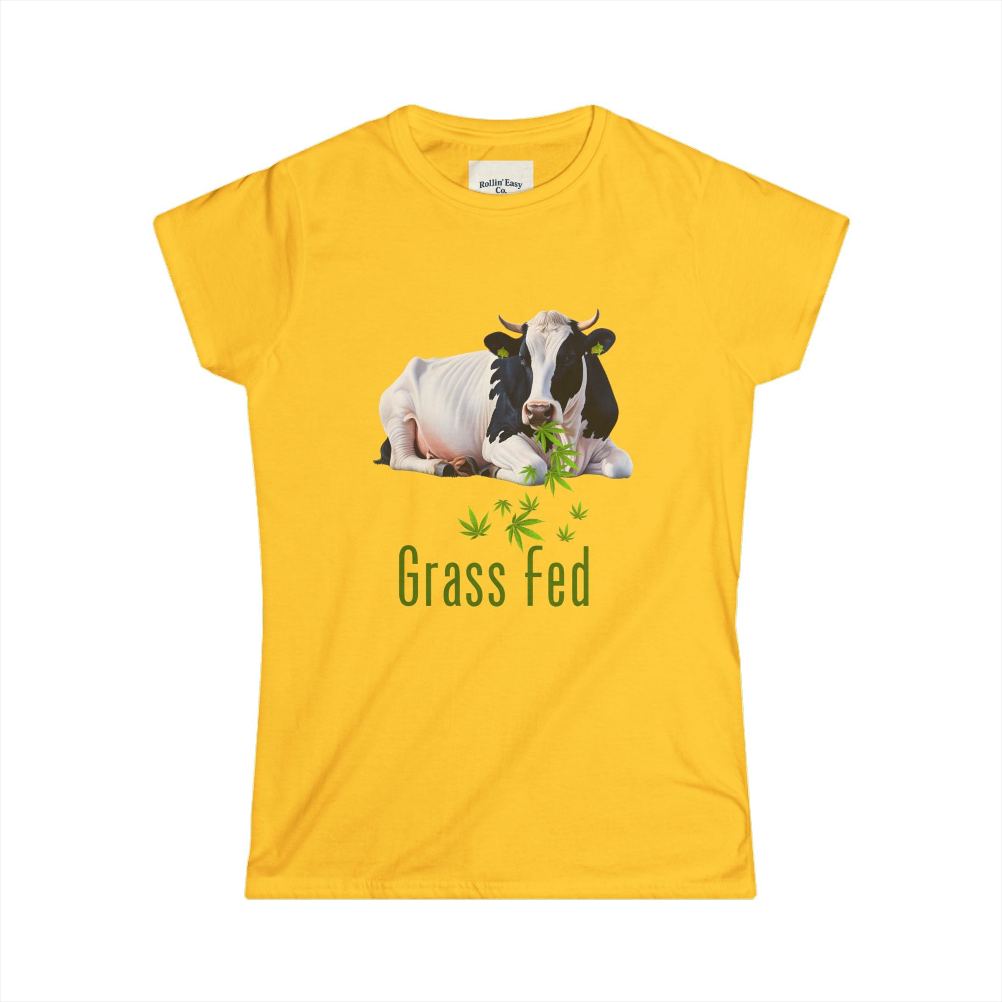 Grass Fed Cow Women's Tee, Farmhouse Chic Shirt, Animal Lover Gift, Casual Wear, Eco-friendly Clothing
