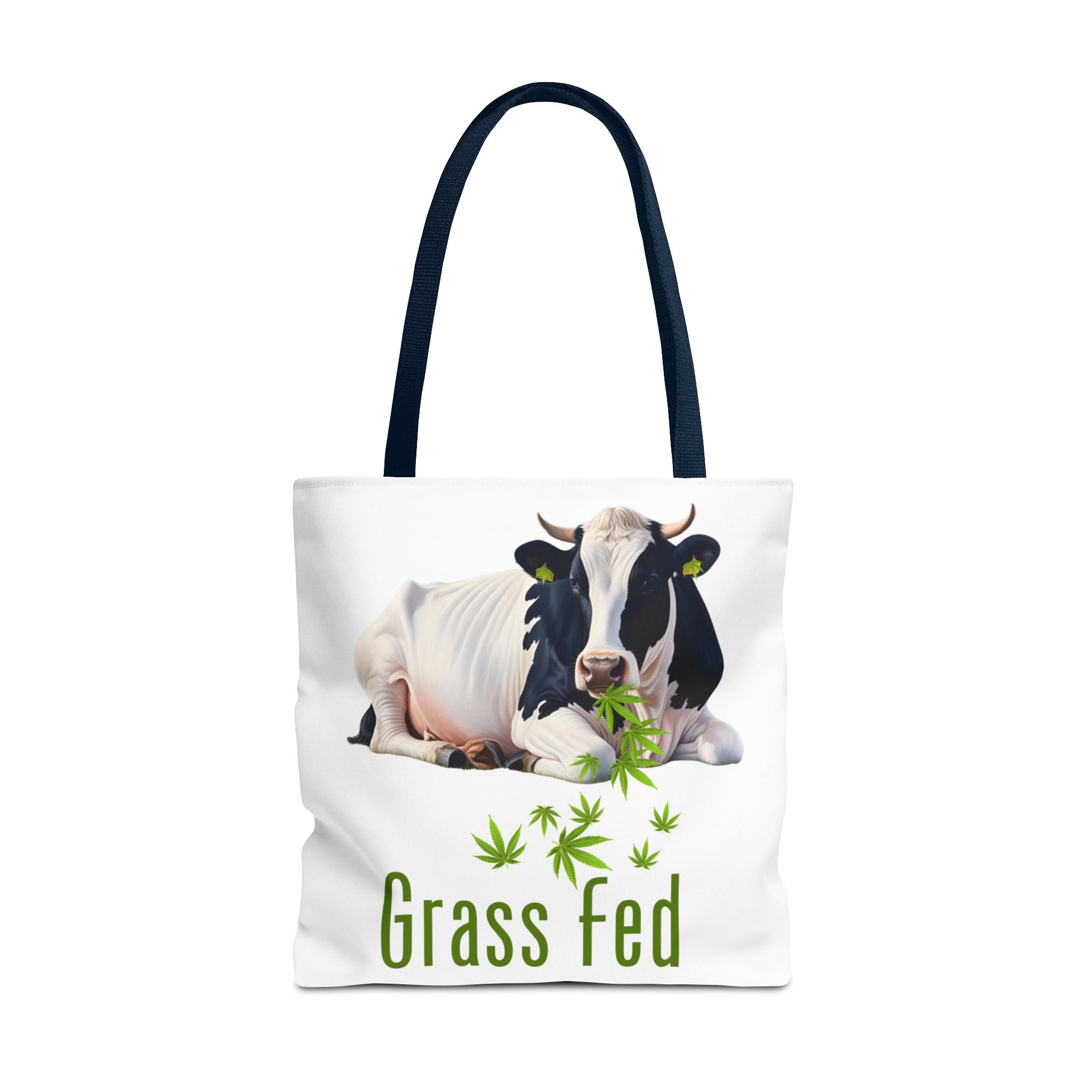 Grass Fed Cow Tote Bag, Eco-Friendly Shopping Bag, Farmhouse Style, Vegan Gift, Reusable Grocery Bag
