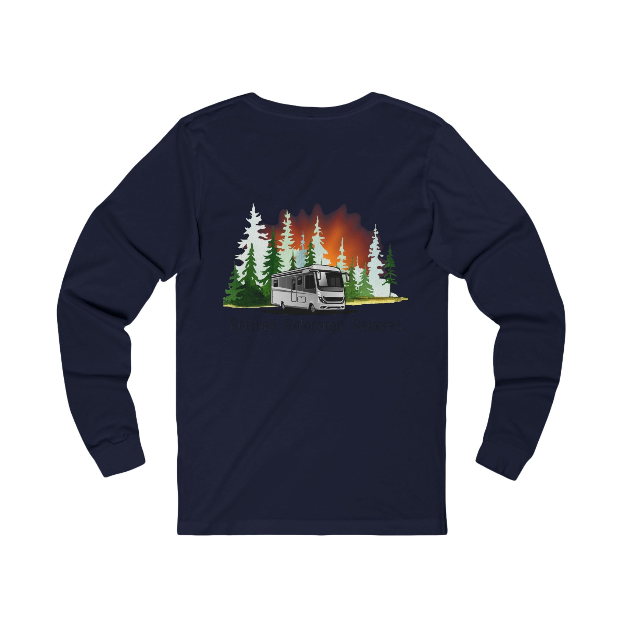 Retirement Adventure Unisex Long Sleeve Tee | RV Lovers Gift, Nature Lover Shirt, Relaxed Lifestyle Apparel, Retirement Celebration