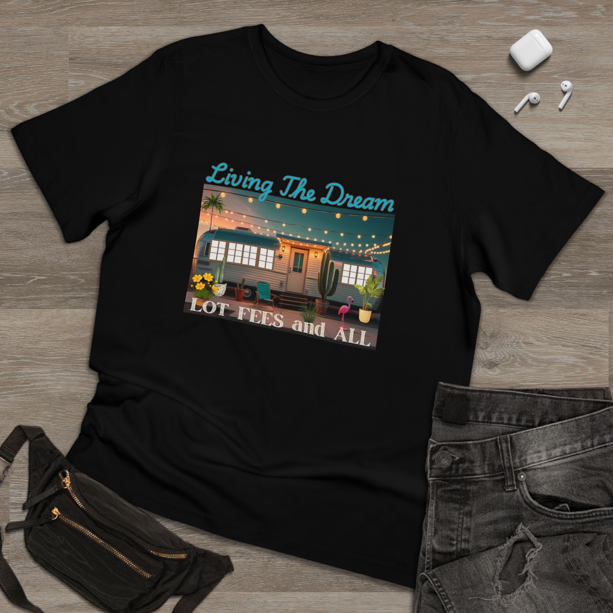 Living the Dream Unisex Deluxe T-shirt, Perfect for Adventure Lovers, Casual Wear, Gifts for Travelers, Summer Vibes, Inspirational Apparel