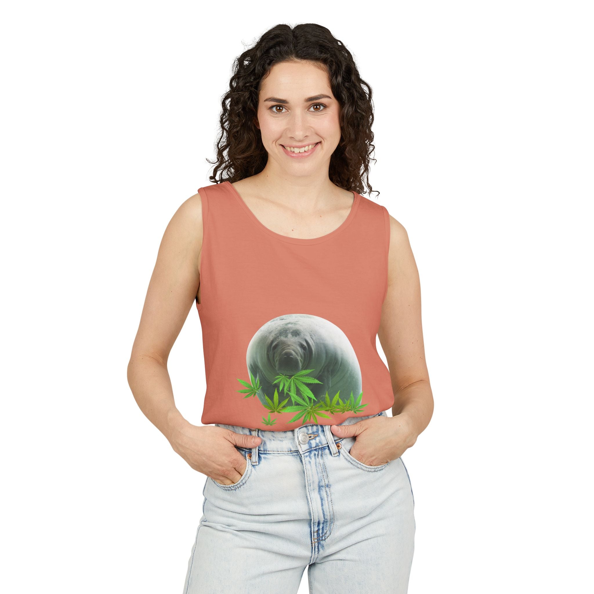 Grass Fed Manatee Unisex Tank Top, Casual Sleeveless Shirt, Nature Lover Gift, Eco-Friendly Apparel, Summer Wardrobe Essential