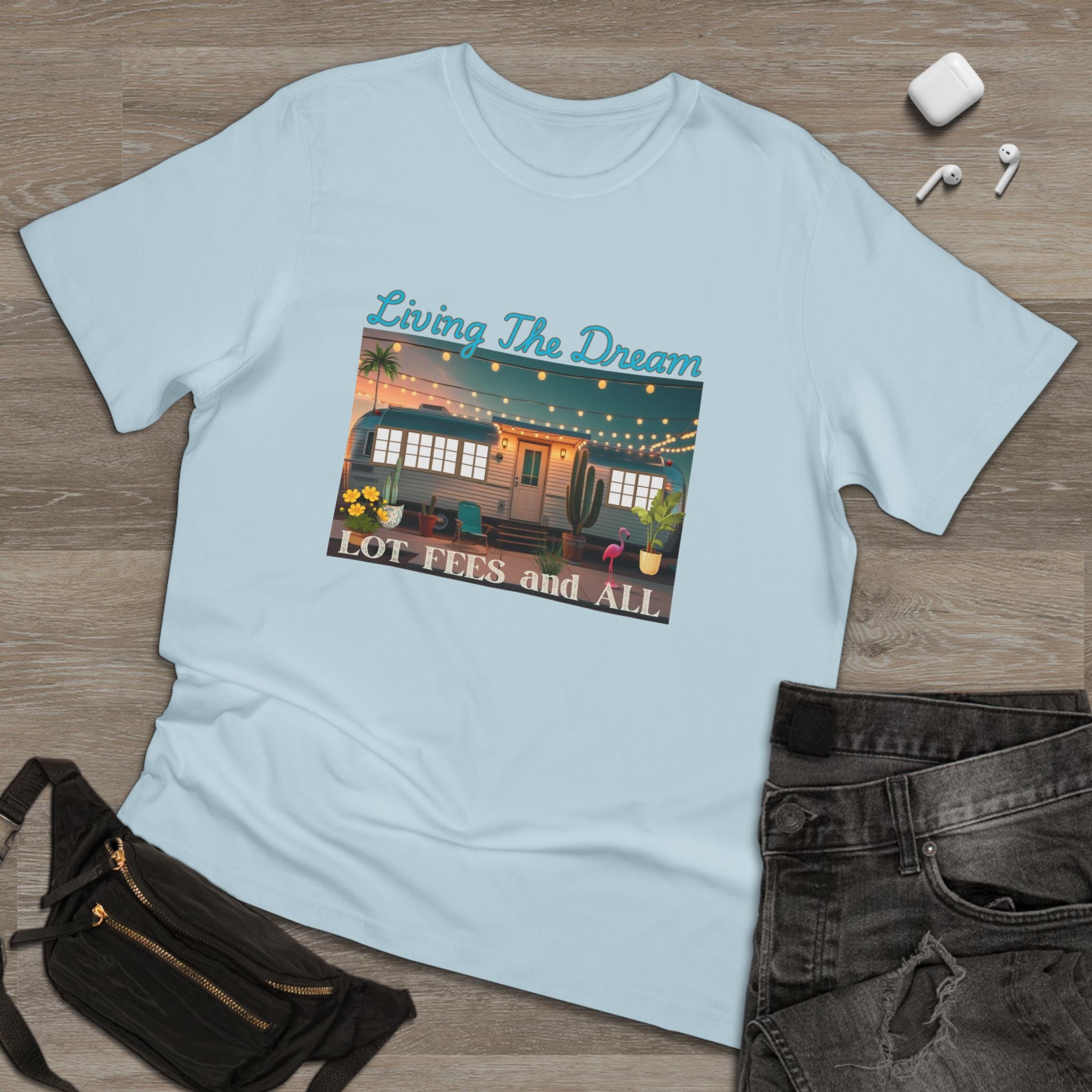 Living the Dream Unisex Deluxe T-shirt, Perfect for Adventure Lovers, Casual Wear, Gifts for Travelers, Summer Vibes, Inspirational Apparel