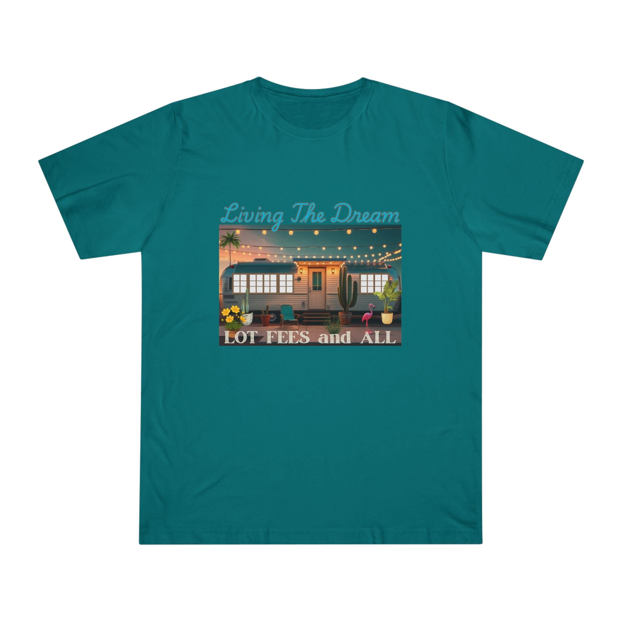 Living the Dream Unisex Deluxe T-shirt, Perfect for Adventure Lovers, Casual Wear, Gifts for Travelers, Summer Vibes, Inspirational Apparel