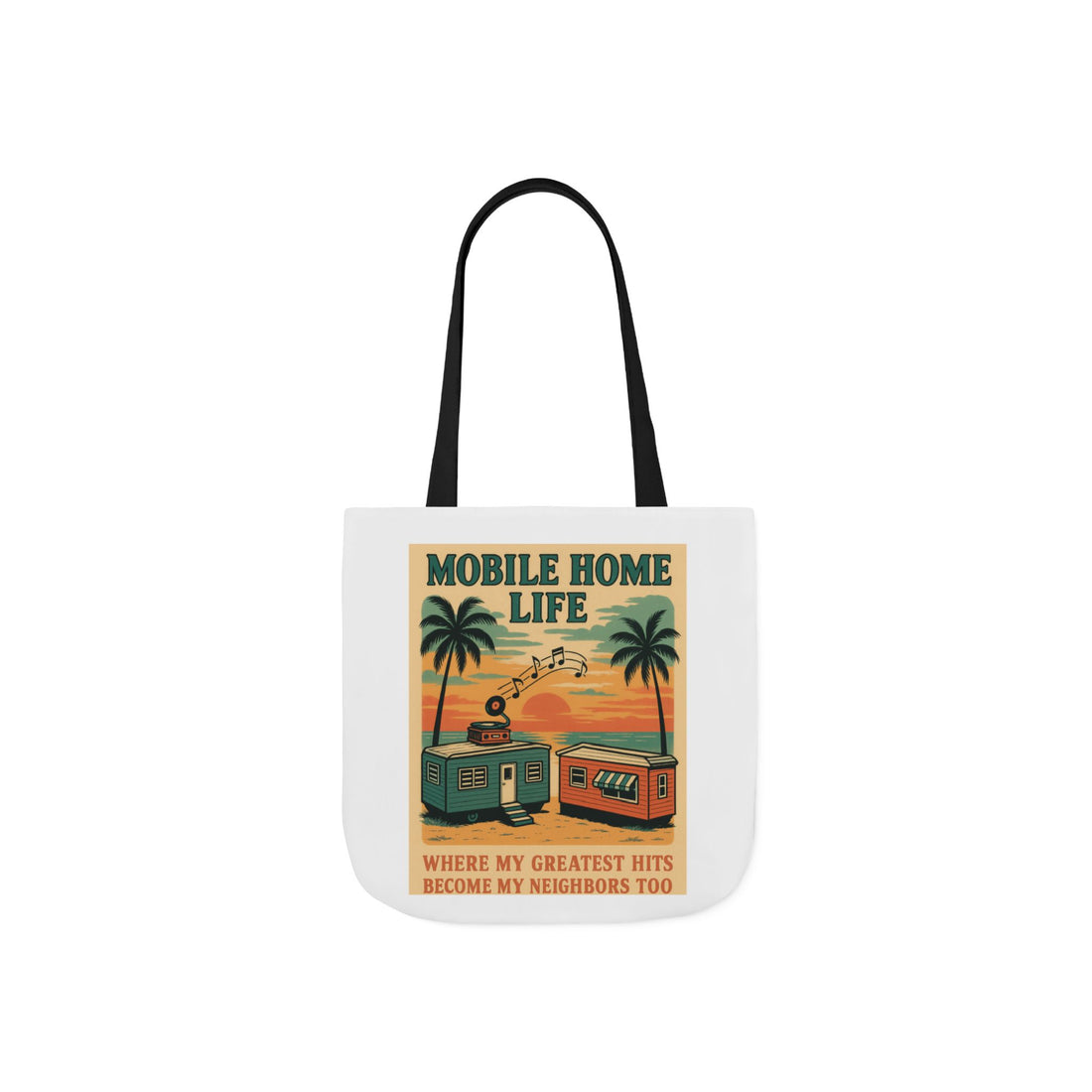Mobile Home Life Canvas Tote Bag, Beach Chic Bag, Eco-Friendly Shopper, Summer Adventure Tote, Musical Vibes Bag, Gift for Travelers