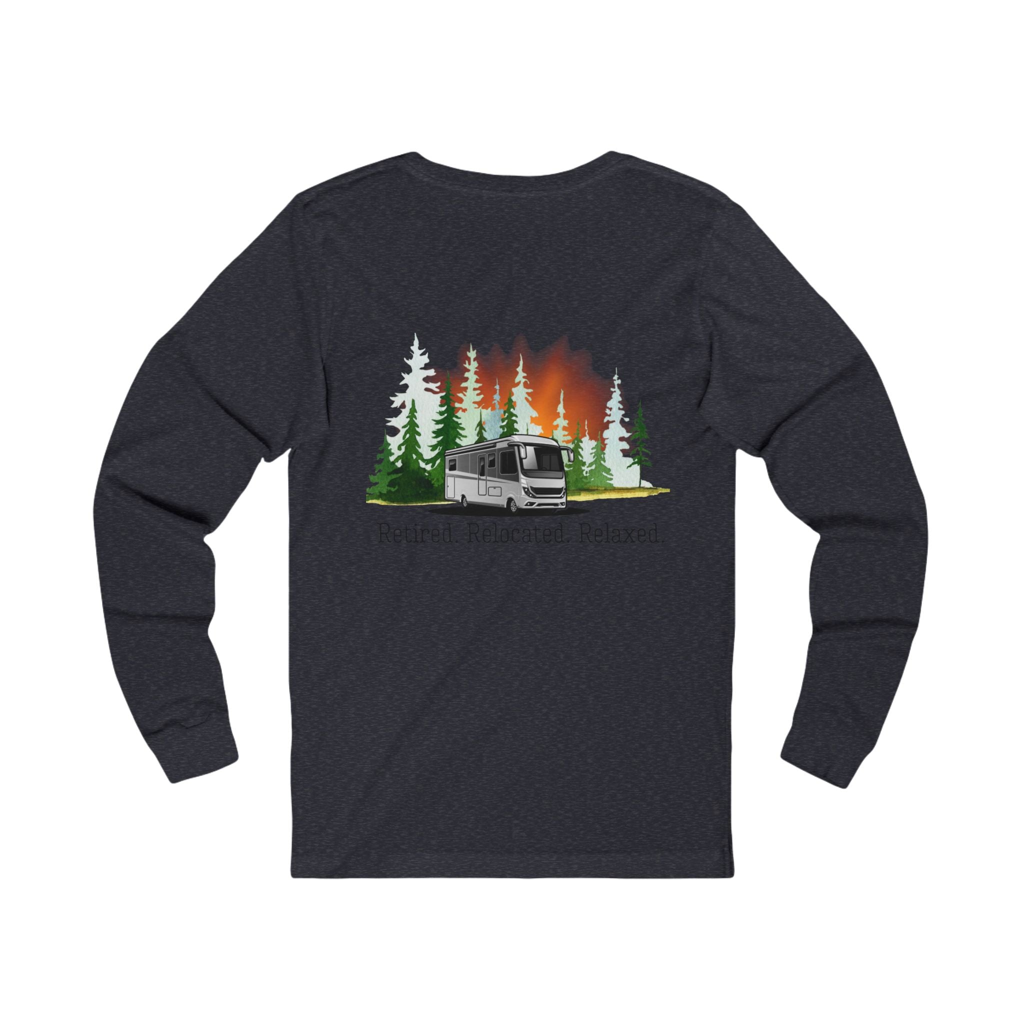 Retirement Adventure Unisex Long Sleeve Tee | RV Lovers Gift, Nature Lover Shirt, Relaxed Lifestyle Apparel, Retirement Celebration