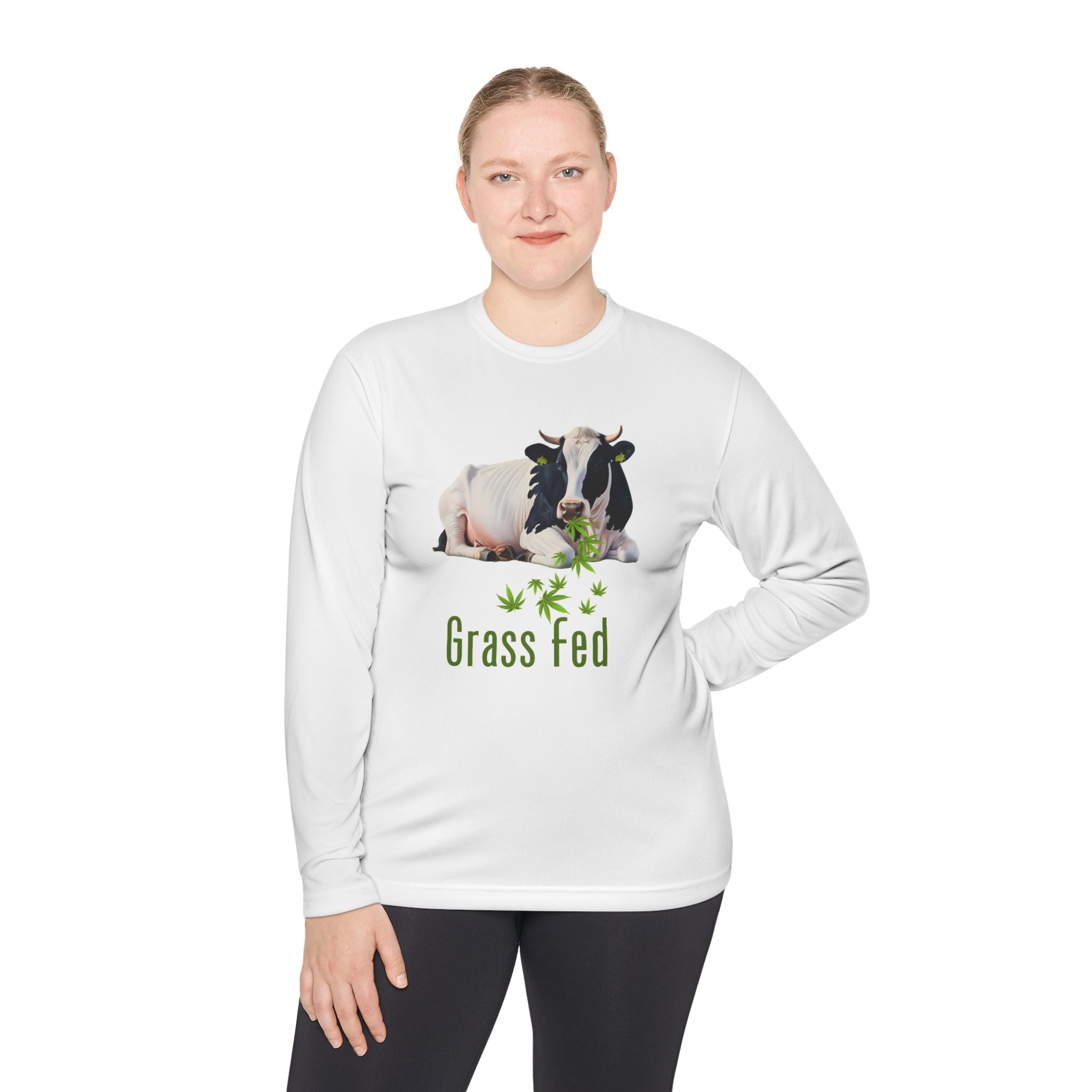 Grass Fed Cow Unisex Long Sleeve Tee, Farm T-Shirt, Animal Lover Gift, Eco-Friendly Apparel, Cute Cow Shirt, Casual Comfortable Wear