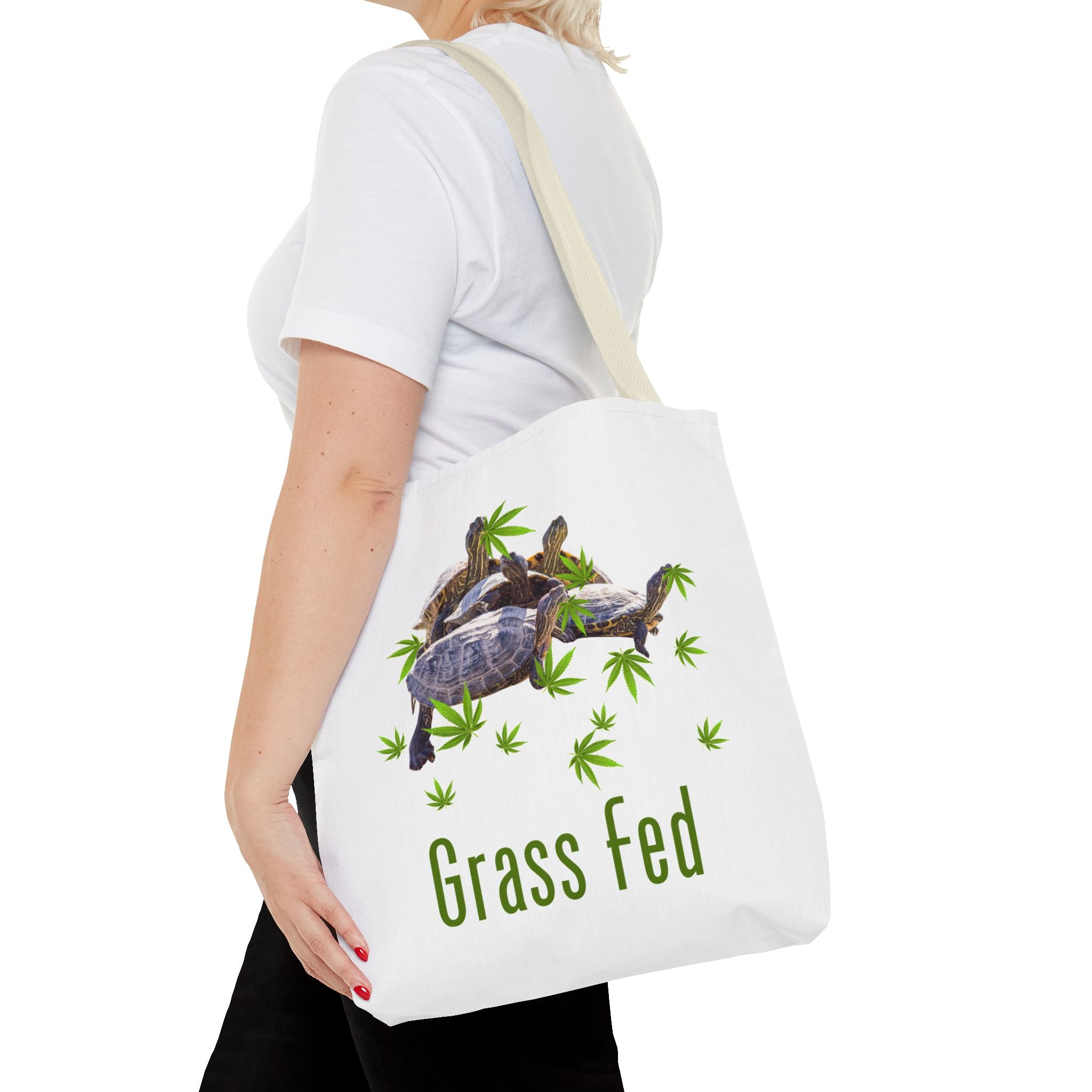 Eco-Friendly Turtle Tote Bag, Grass Fed Design, Reusable Shopping Bag, Animal Lover Gift, Beach Tote, Sustainable Fashion
