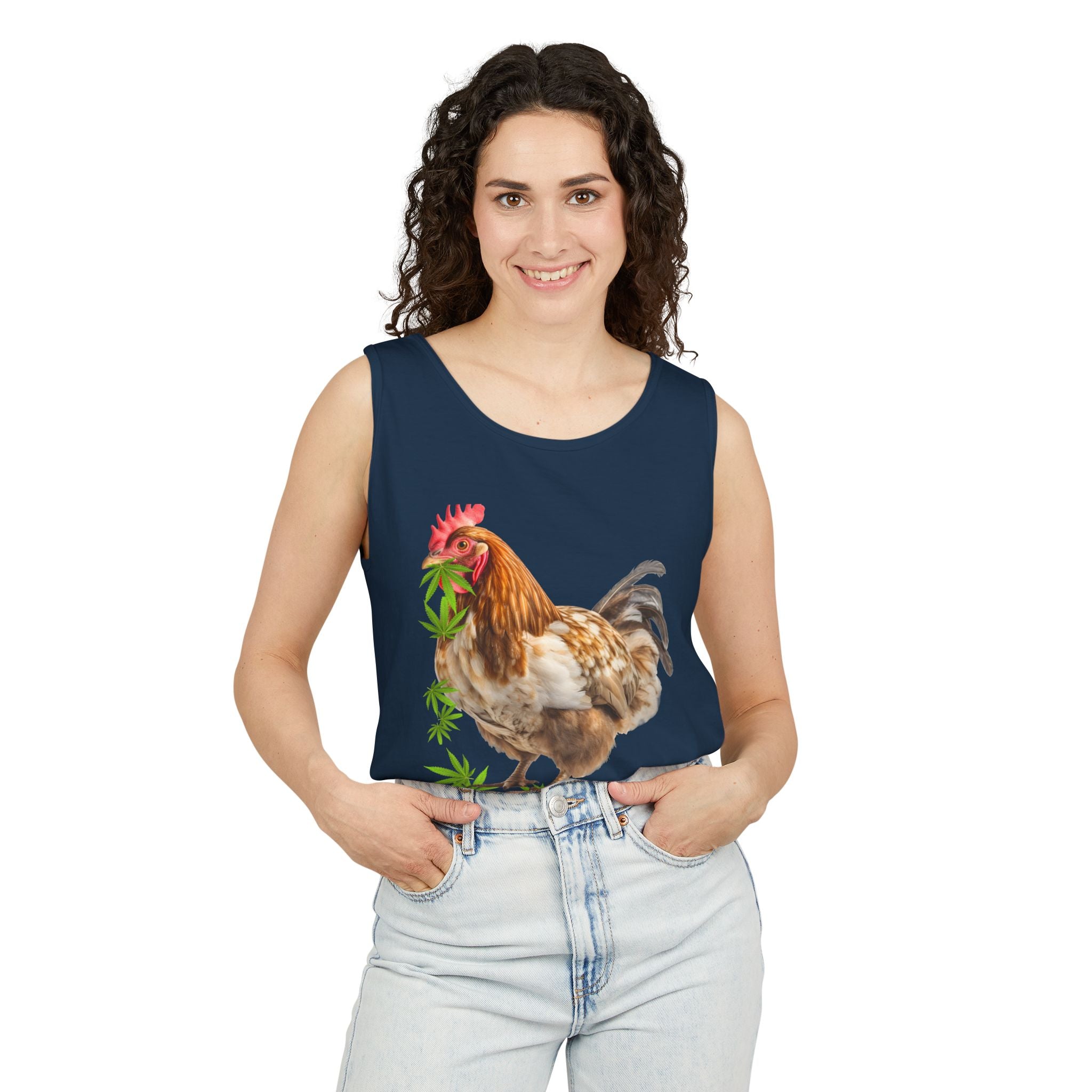 Grass Fed Chicken Tank Top, Unisex Graphic Tee, Casual Summer Apparel, Farm Fresh Gift, Eco-Friendly Fashion