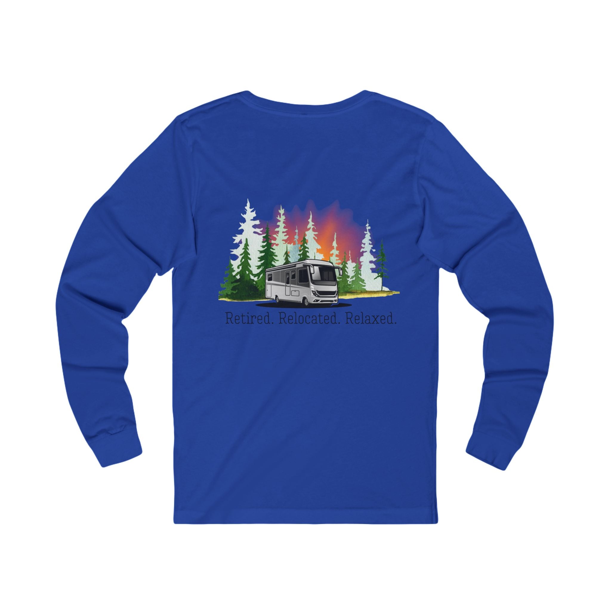 Retirement Adventure Unisex Long Sleeve Tee | RV Lovers Gift, Nature Lover Shirt, Relaxed Lifestyle Apparel, Retirement Celebration