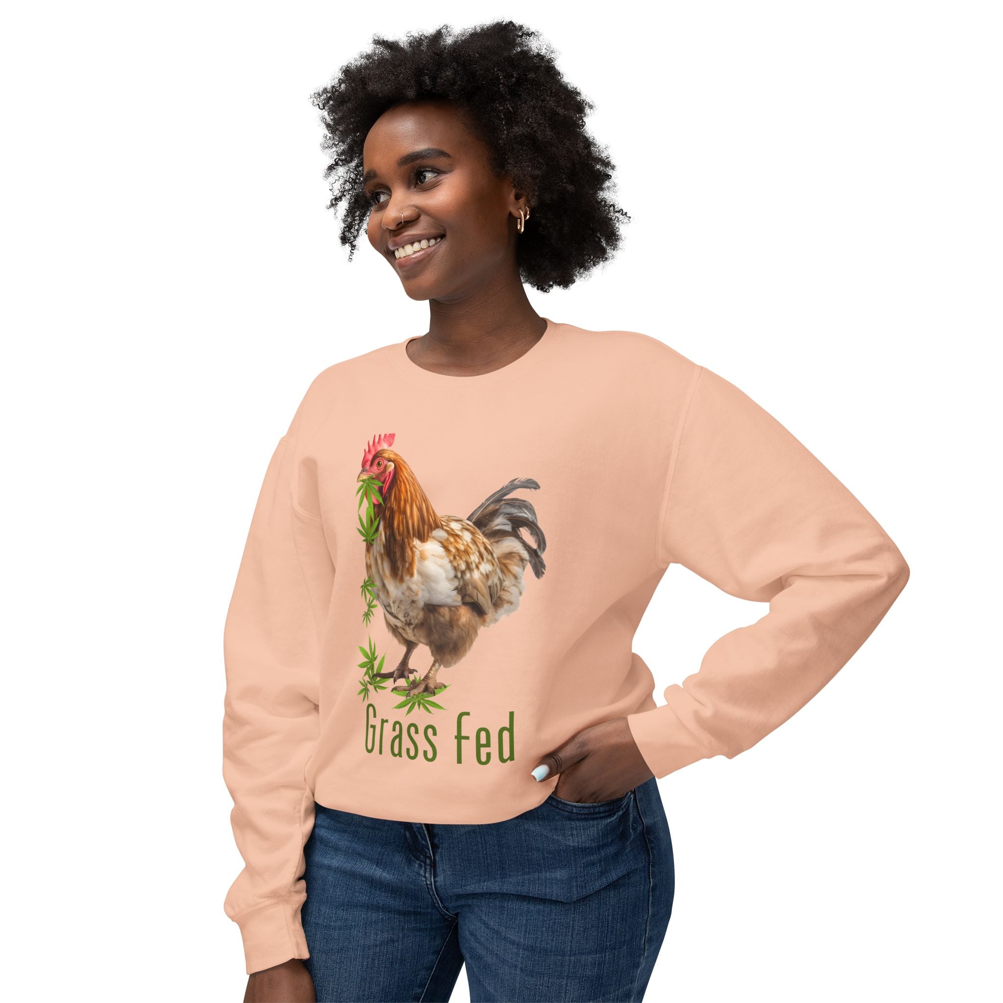 Grass Fed Chicken Sweatshirt, Cozy Farmhouse Apparel, Perfect for Animal Lovers, Gifts for Homesteaders, Vintage Chicken Design