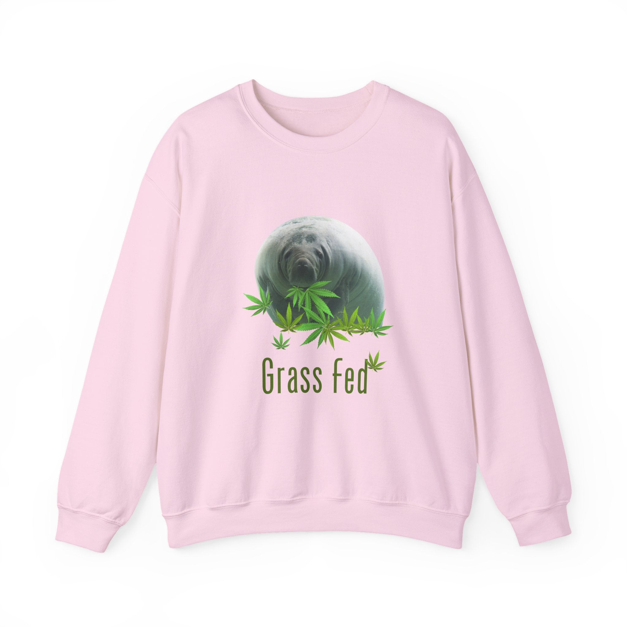 Grass Fed Manatee Crewneck Sweatshirt, Unisex Sweatshirt, Cozy Fall Apparel, Nature Lover Gift, Casual Streetwear, Eco-Friendly Fashion