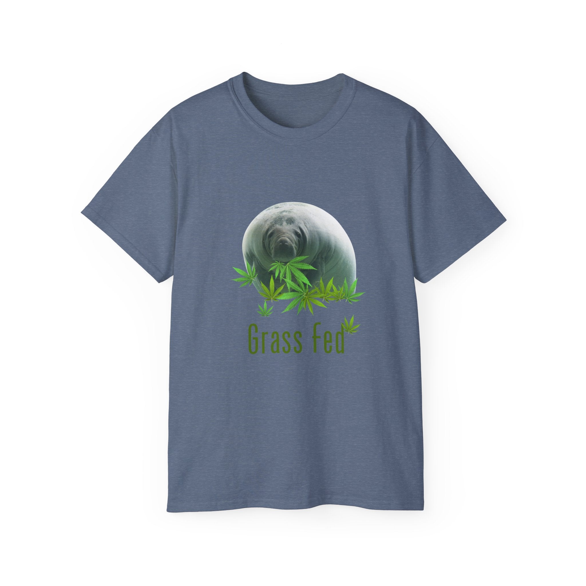 Grass Fed ManateeTee - Unisex Ultra Cotton T-Shirt, Funny Animal Lover Gift, Cannabis Theme, Nature Lover Apparel, Eco-Friendly Clothing