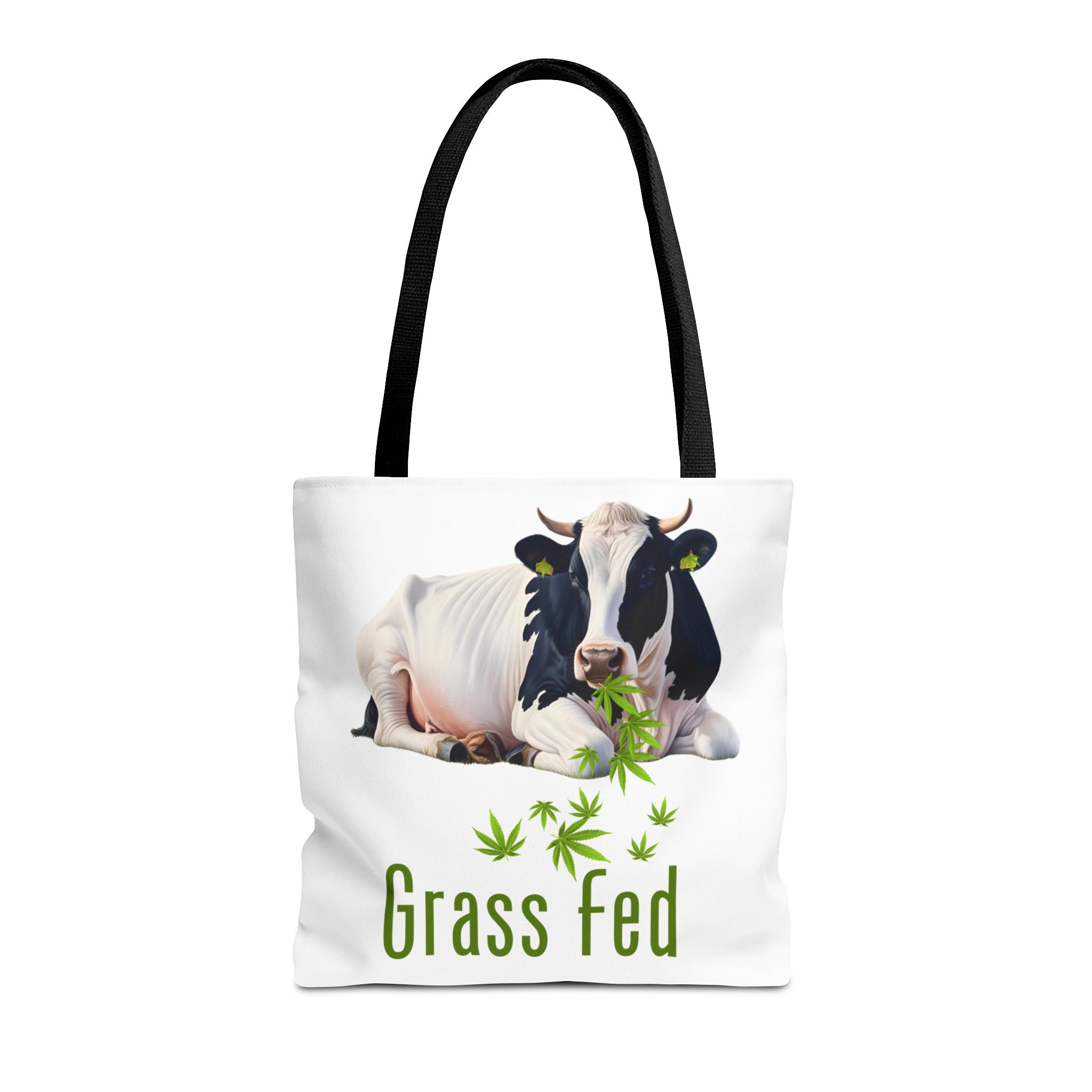 Grass Fed Cow Tote Bag, Eco-Friendly Shopping Bag, Farmhouse Style, Vegan Gift, Reusable Grocery Bag