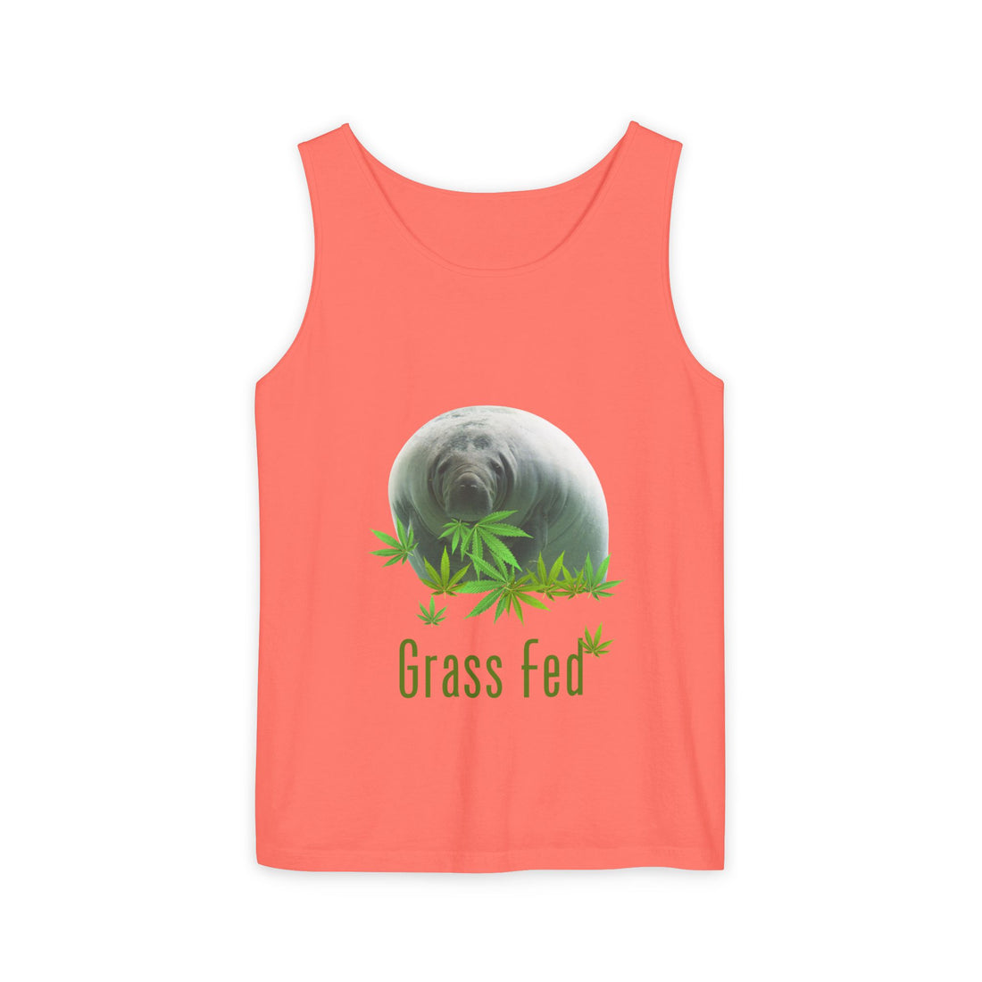Grass Fed Manatee Unisex Tank Top, Casual Sleeveless Shirt, Nature Lover Gift, Eco-Friendly Apparel, Summer Wardrobe Essential