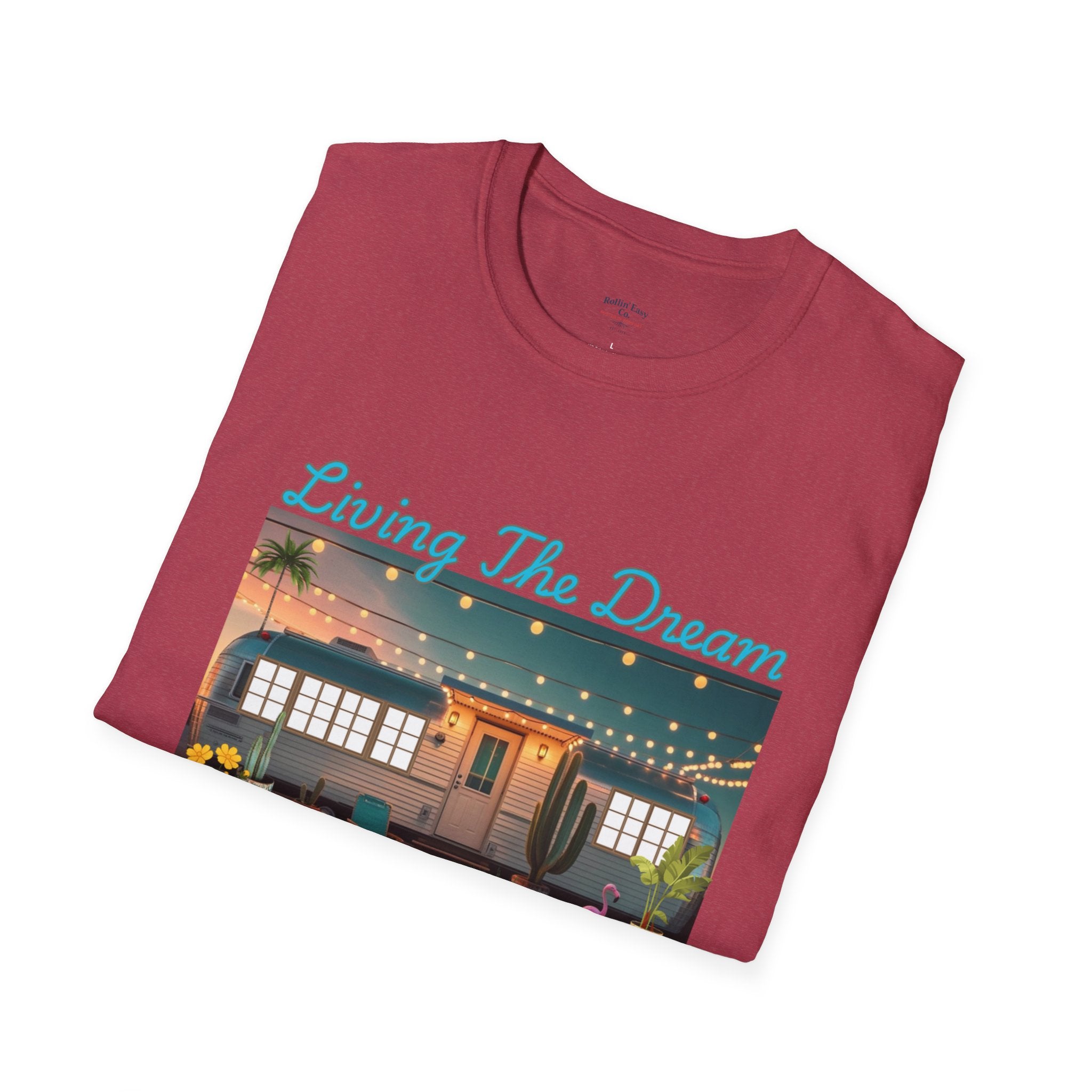 Living The Dream Unisex T-Shirt, Cute Camper Tee, Boho Style Shirt, Travel Lover Gift, Adventure Apparel