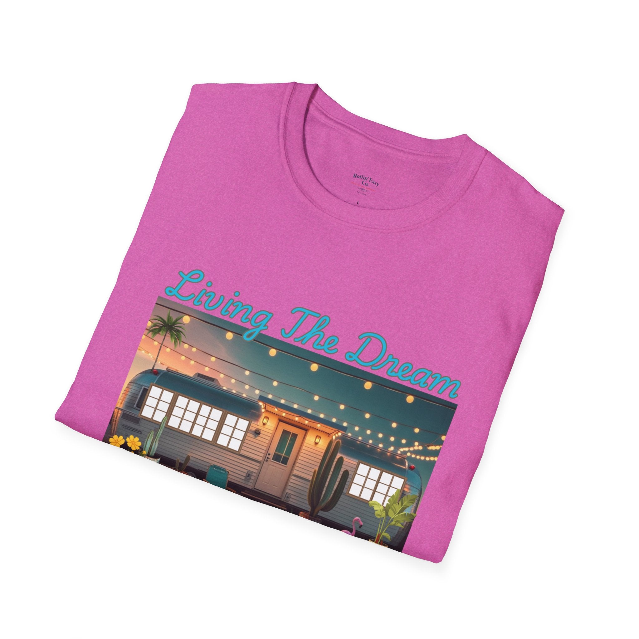 Living The Dream Unisex T-Shirt, Cute Camper Tee, Boho Style Shirt, Travel Lover Gift, Adventure Apparel