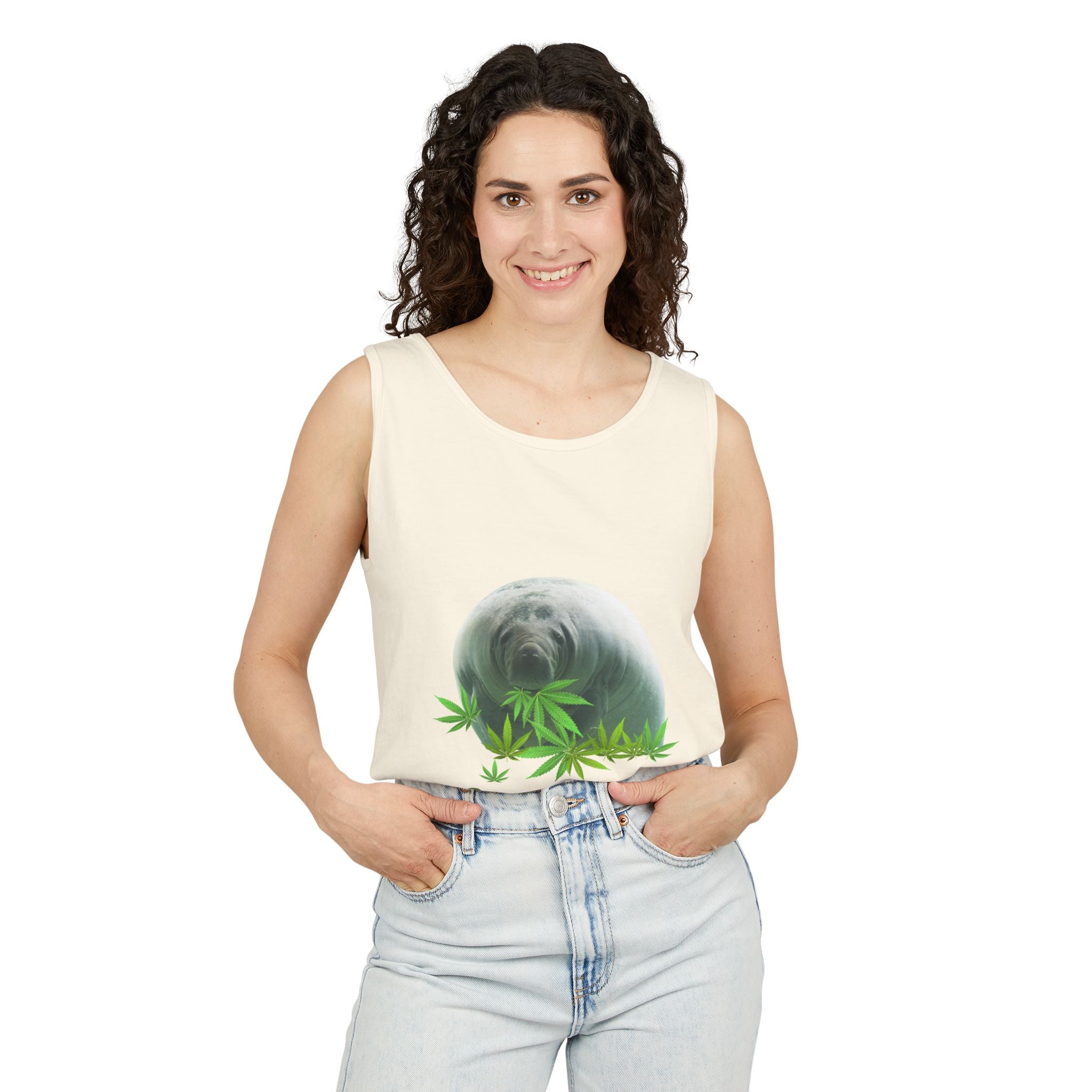 Grass Fed Manatee Unisex Tank Top, Casual Sleeveless Shirt, Nature Lover Gift, Eco-Friendly Apparel, Summer Wardrobe Essential