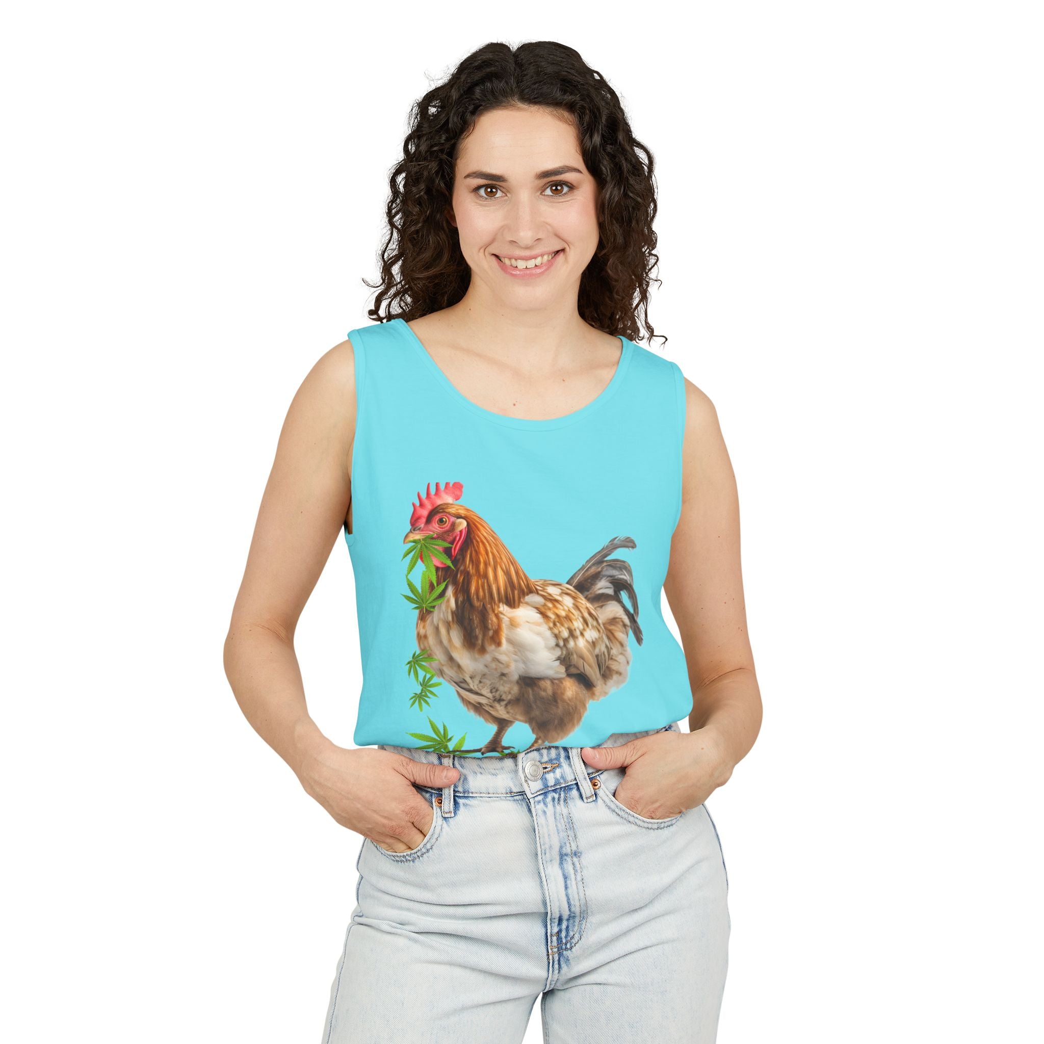 Grass Fed Chicken Tank Top, Unisex Graphic Tee, Casual Summer Apparel, Farm Fresh Gift, Eco-Friendly Fashion