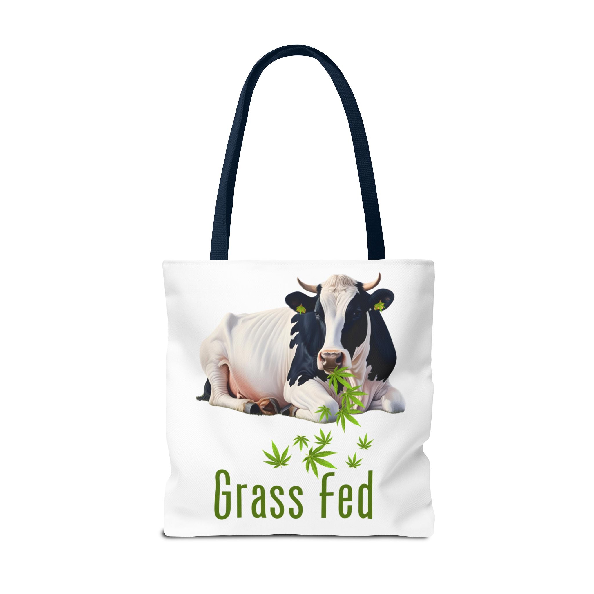 Grass Fed Cow Tote Bag, Eco-Friendly Shopping Bag, Farmhouse Style, Vegan Gift, Reusable Grocery Bag