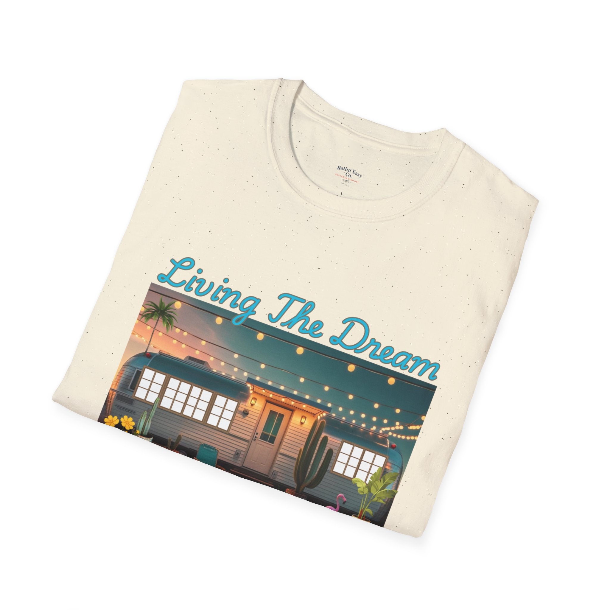 Living The Dream Unisex T-Shirt, Cute Camper Tee, Boho Style Shirt, Travel Lover Gift, Adventure Apparel