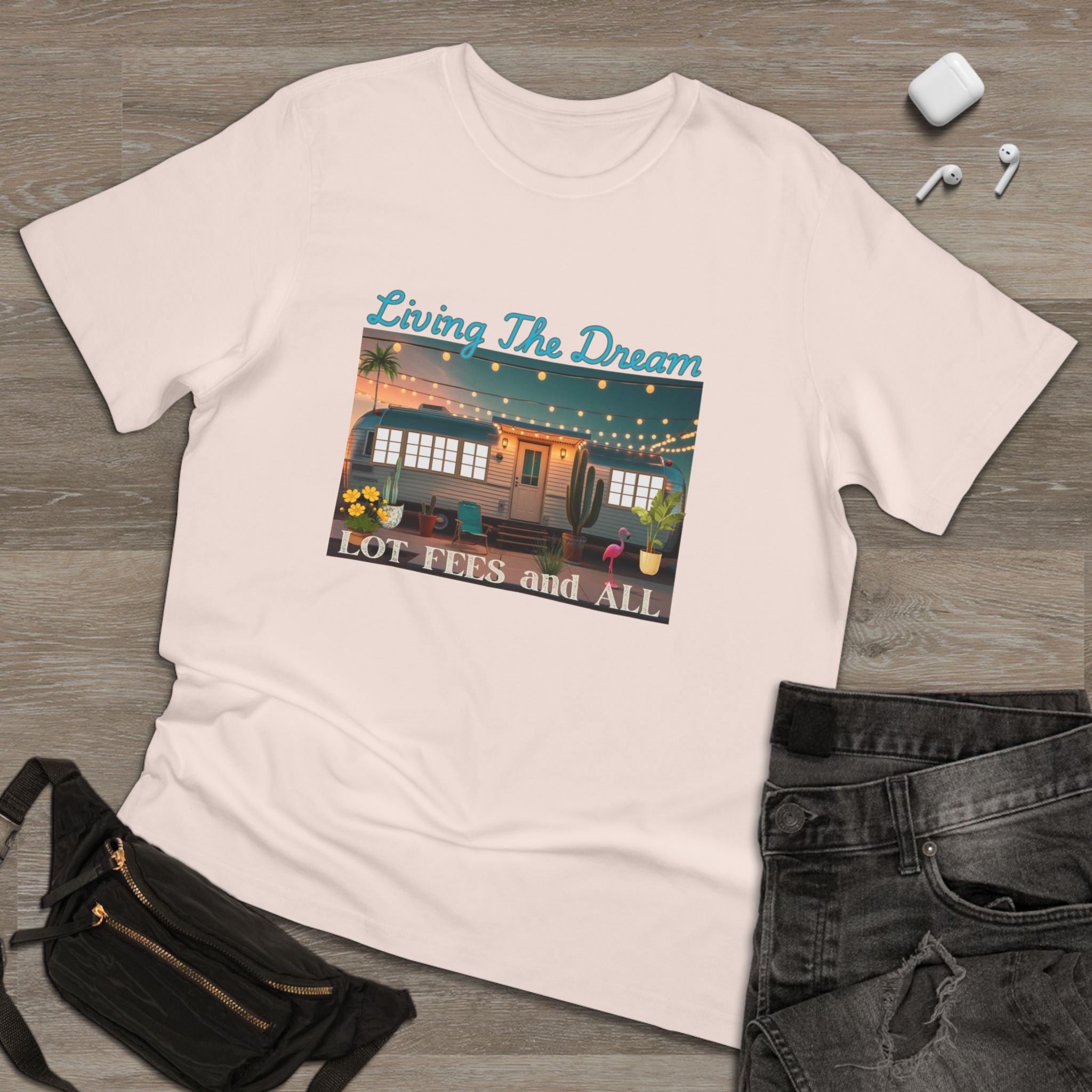 Living the Dream Unisex Deluxe T-shirt, Perfect for Adventure Lovers, Casual Wear, Gifts for Travelers, Summer Vibes, Inspirational Apparel